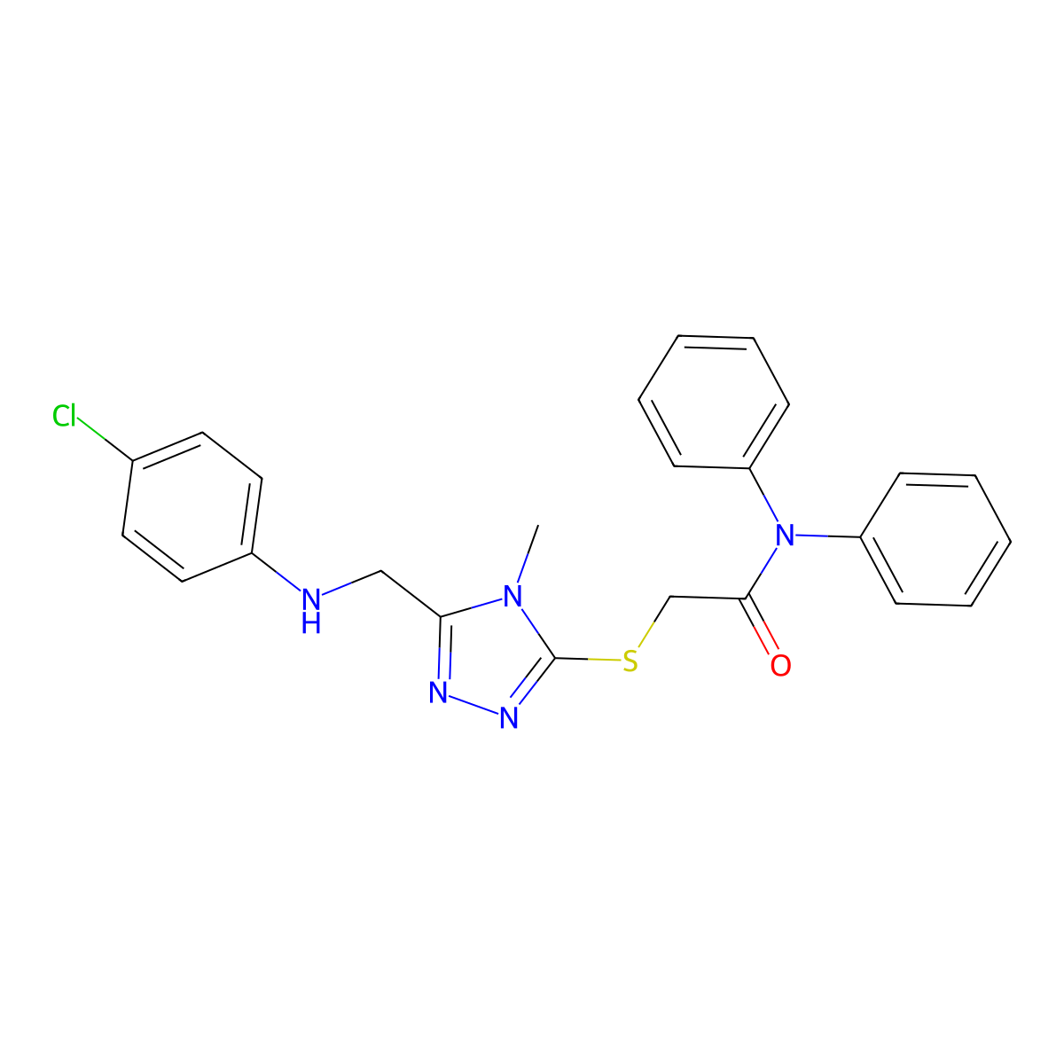 2-((5-(((4-Chlorophenyl)amino)methyl)-4-methyl-4H-1,2,4-triazol-3-yl)thio)-N,N-diphenylacetamide molecular structure, CAS 333314-33-3