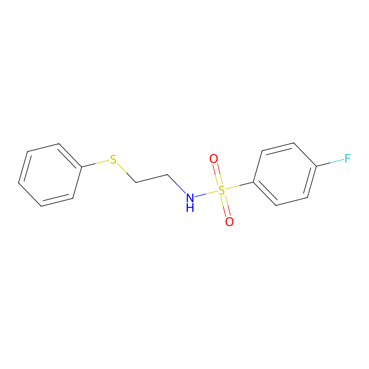 4-fluoro-N-[2-(phenylsulfanyl)ethyl]benzenesulfonamide molecular structure, CAS 333319-57-6