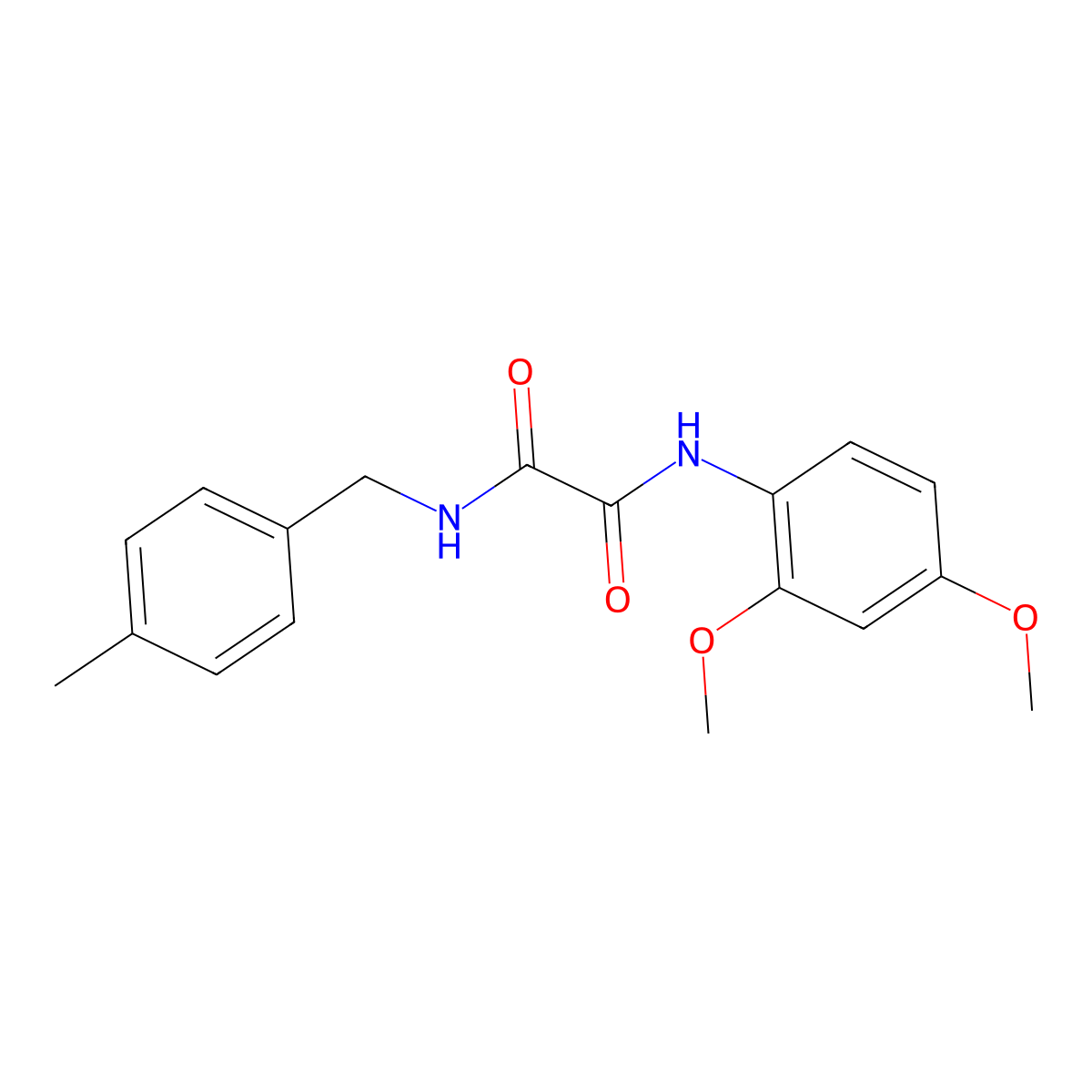 N'-(2,4-dimethoxyphenyl)-N-[(4-methylphenyl)methyl]oxamide molecular structure, CAS 333319-66-7