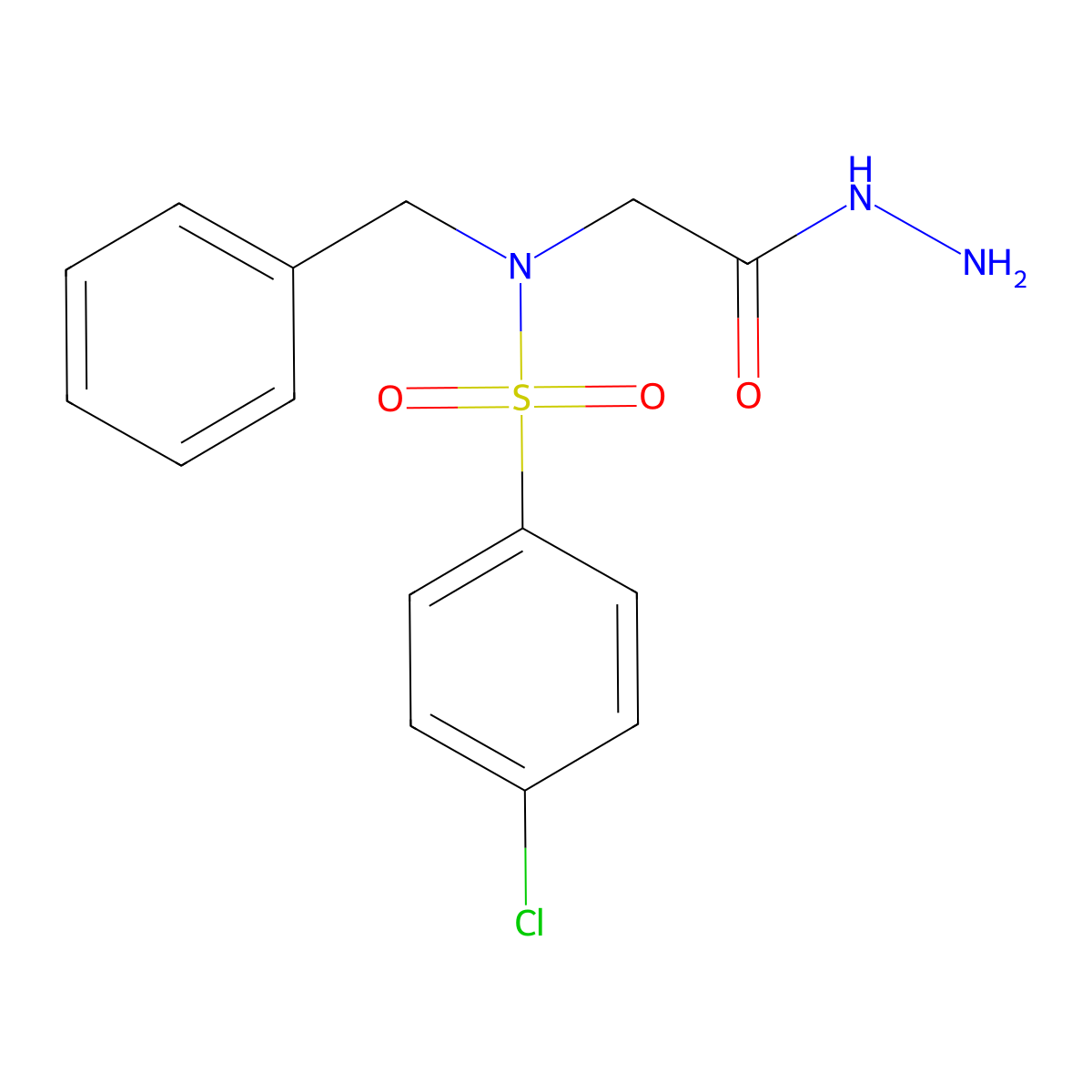 N-Benzyl-4-chloro-N-hydrazinocarbonylmethyl-benzenesulfonamide molecular structure, CAS 333319-70-3