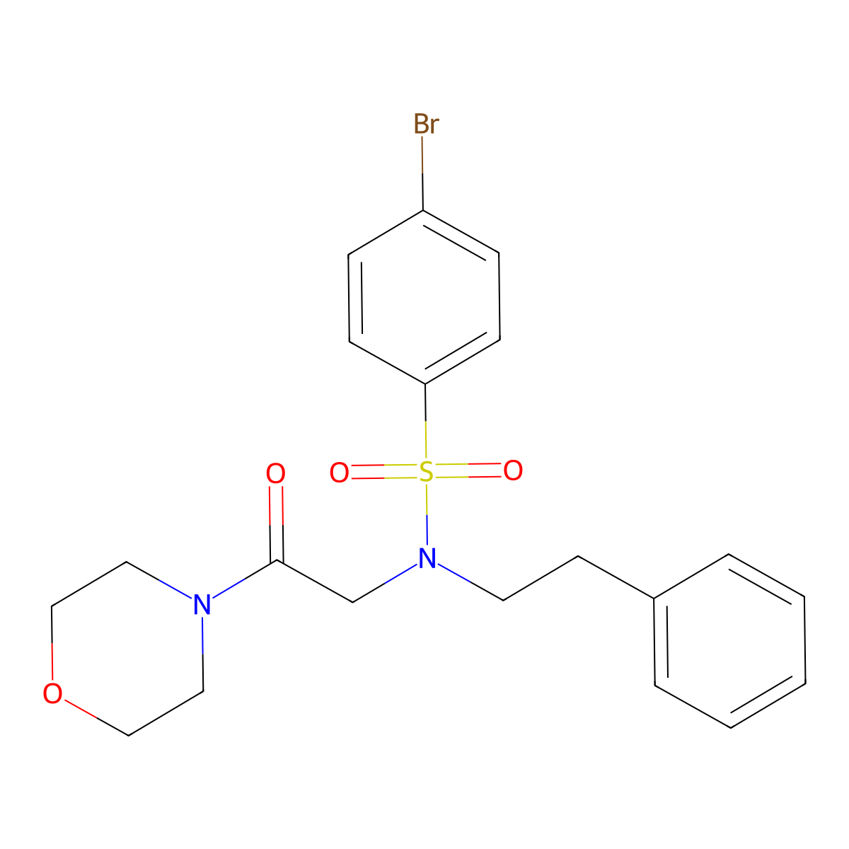 4-bromo-N-(2-morpholin-4-yl-2-oxoethyl)-N-(2-phenylethyl)benzenesulfonamide molecular structure, CAS 333319-81-6