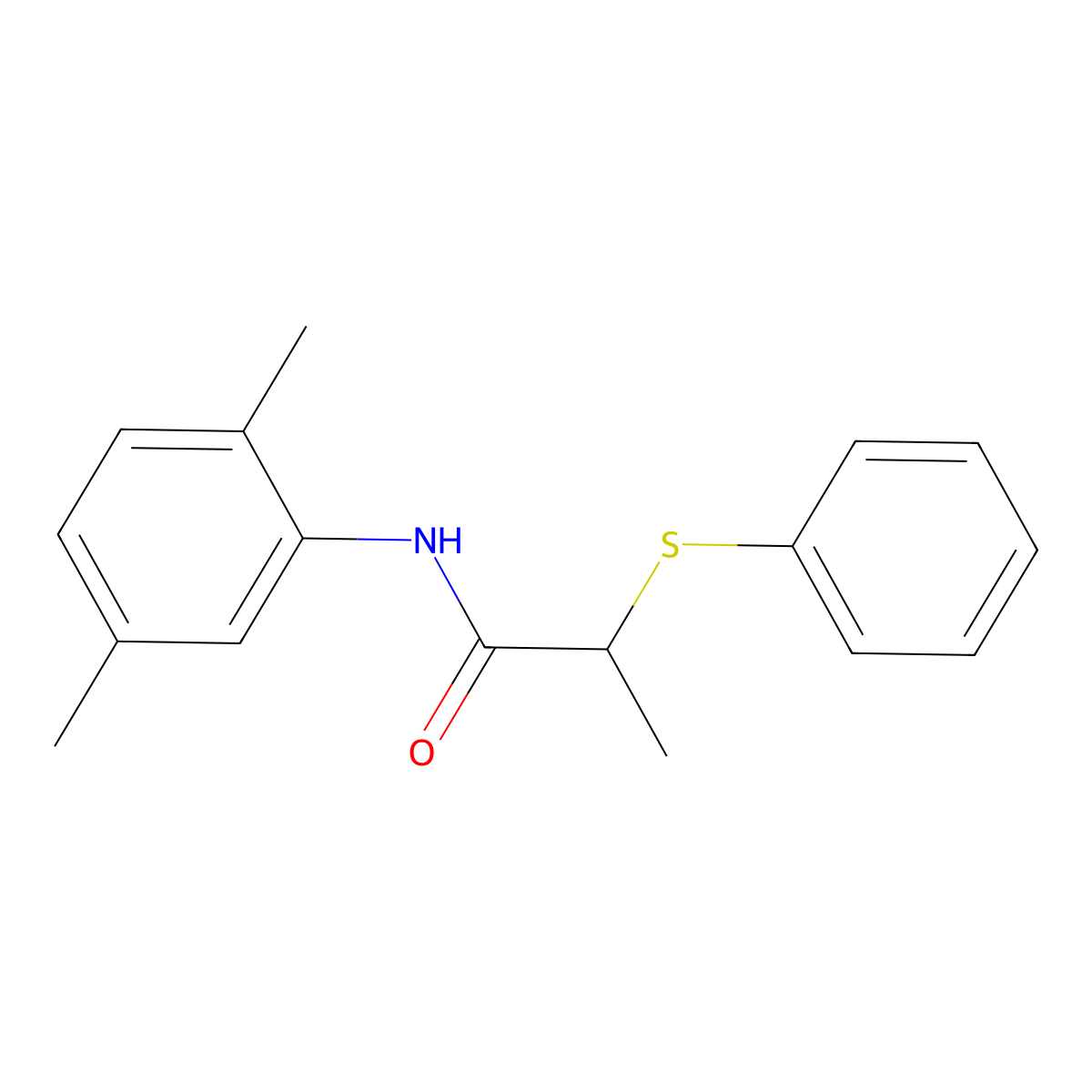 N-(2,5-dimethylphenyl)-2-phenylsulfanylpropanamide molecular structure, CAS 333320-03-9