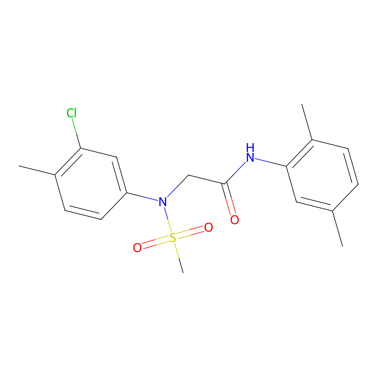 2-(3-chloro-4-methyl-N-methylsulfonylanilino)-N-(2,5-dimethylphenyl)acetamide molecular structure, CAS 333320-05-1