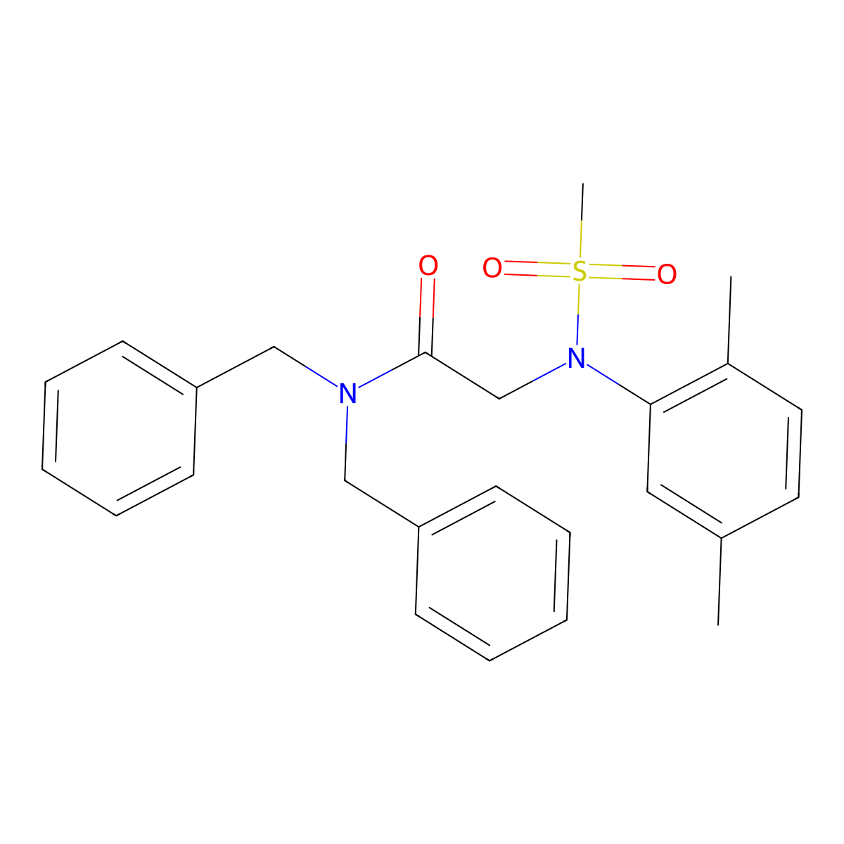 N,N-dibenzyl-2-(2,5-dimethyl-N-methylsulfonylanilino)acetamide molecular structure, CAS 333320-22-2