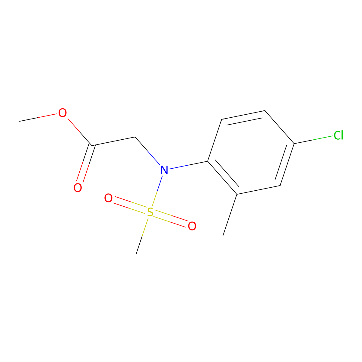 Methyl N-(4-chloro-2-methylphenyl)-N-(methylsulfonyl)glycinate molecular structure, CAS 333320-38-0