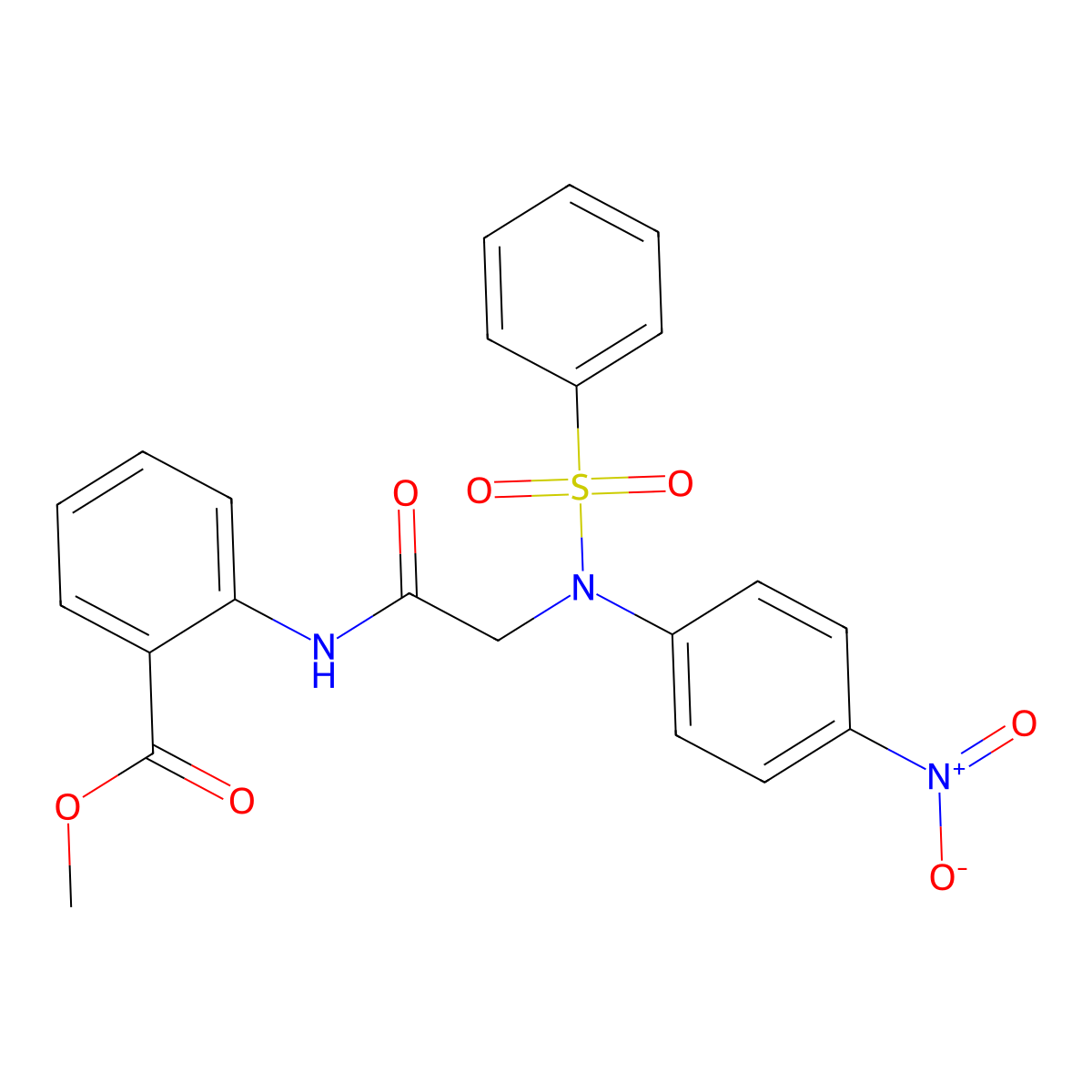 Methyl 2-({[4-nitro(phenylsulfonyl)anilino]acetyl}amino)benzoate molecular structure, CAS 333320-61-9