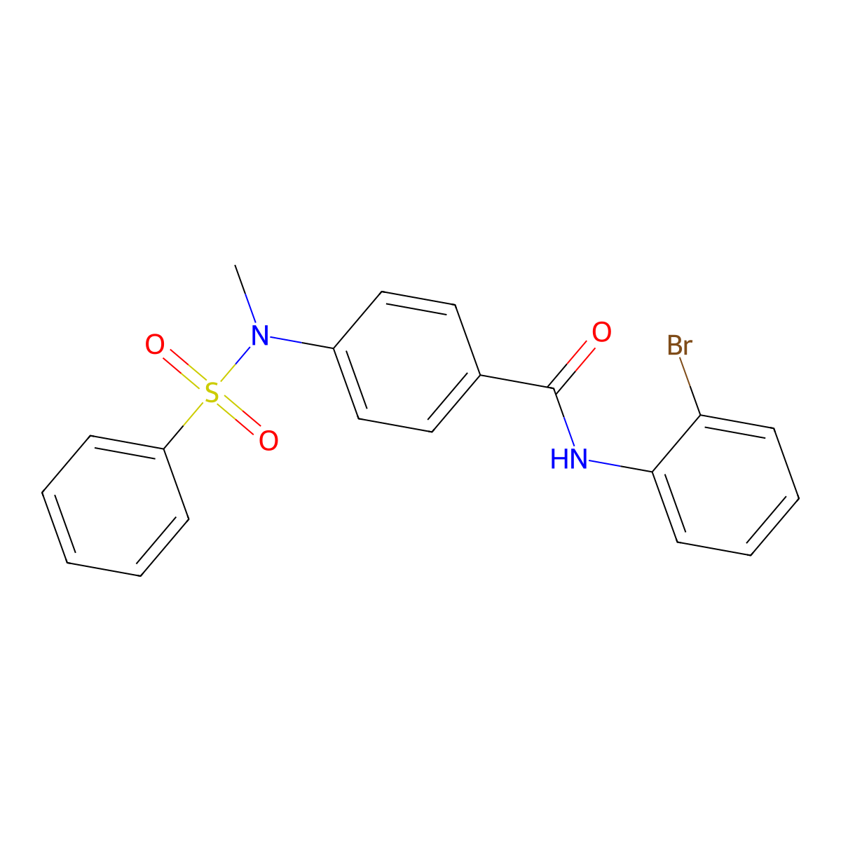 N-(2-bromophenyl)-4-[methyl(phenylsulfonyl)amino]benzamide molecular structure, CAS 333320-68-6