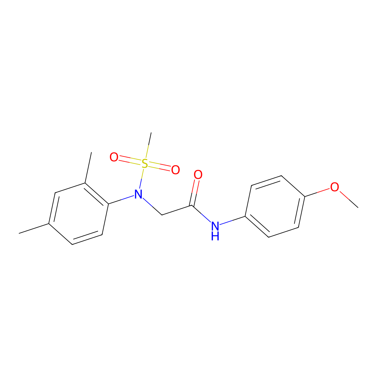 2-(2,4-dimethyl-N-methylsulfonylanilino)-N-(4-methoxyphenyl)acetamide molecular structure, CAS 333320-69-7