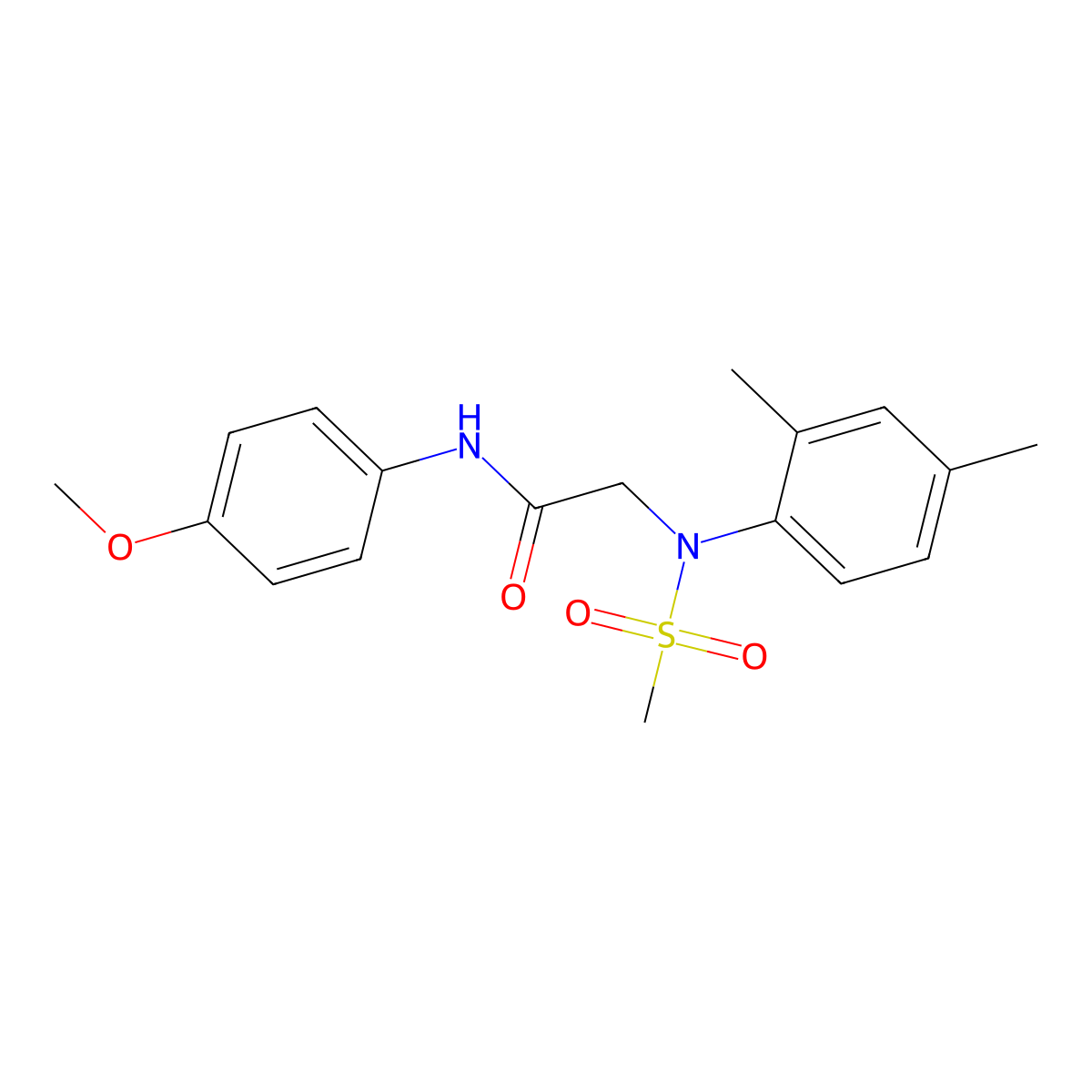 2-(2,4-dimethyl-N-methylsulfonylanilino)-N-(4-methoxyphenyl)acetamide molecular structure, CAS 333320-69-7