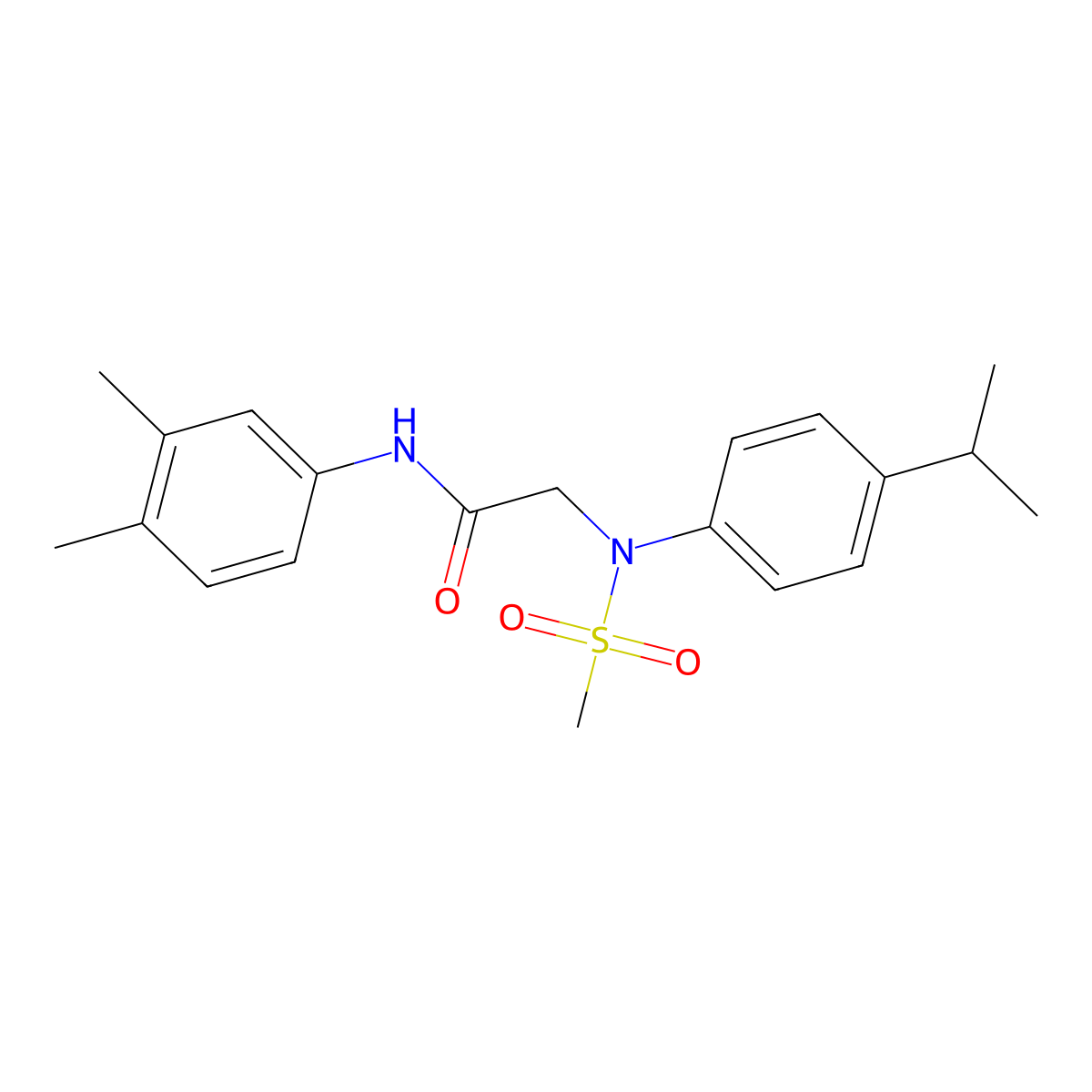 N-(3,4-dimethylphenyl)-2-(N-methylsulfonyl-4-propan-2-ylanilino)acetamide molecular structure, CAS 333320-71-1