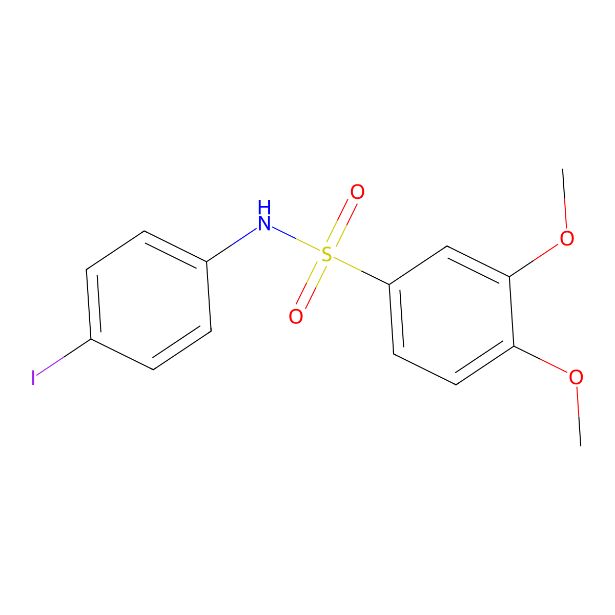 N-(4-iodophenyl)-3,4-dimethoxybenzenesulfonamide molecular structure, CAS 333320-72-2