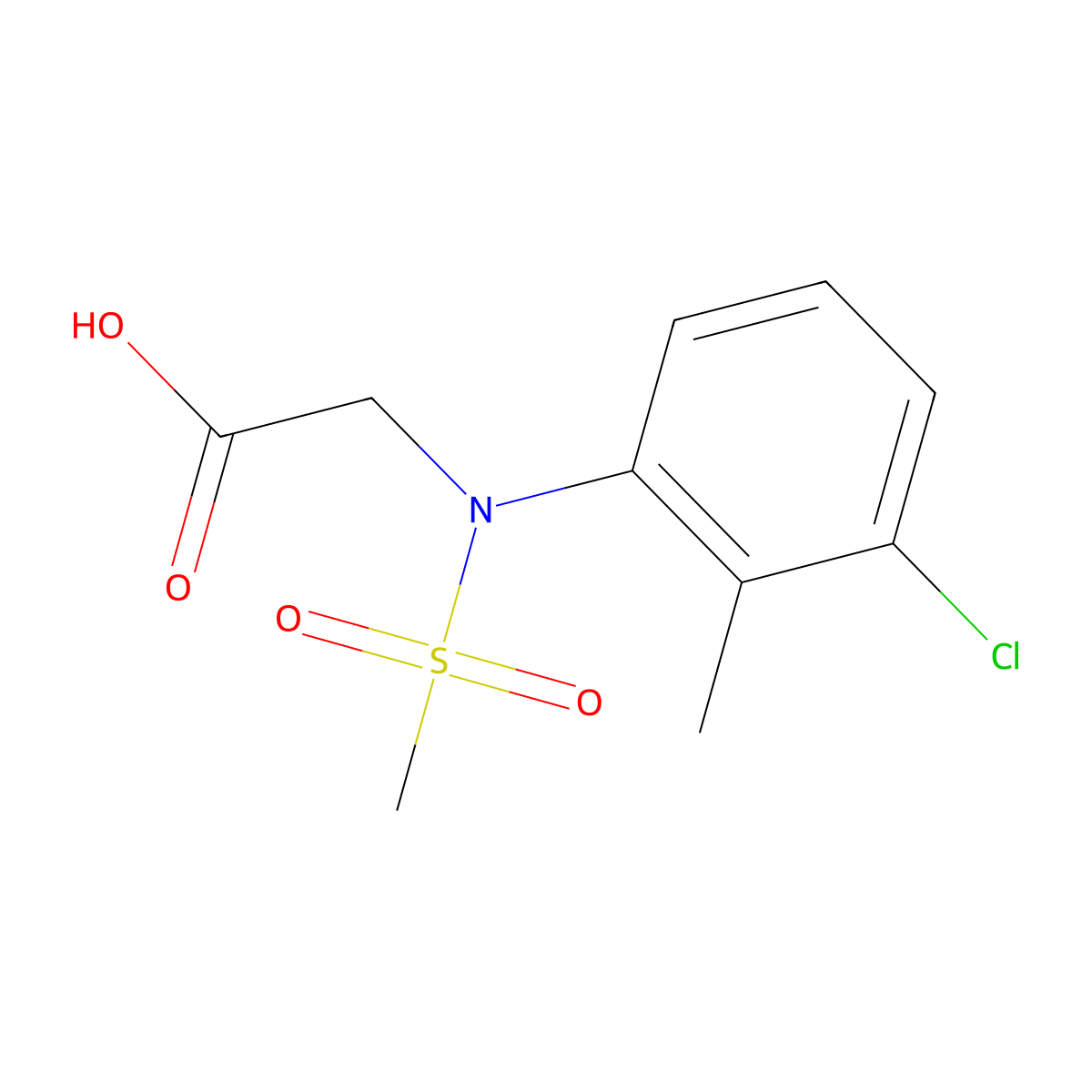 [(3-Chloro-2-methyl-phenyl)-methanesulfonyl-amino]-acetic acid molecular structure, CAS 333320-75-5