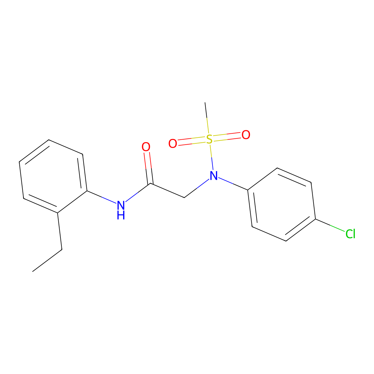 2-(4-chloro-N-methylsulfonylanilino)-N-(2-ethylphenyl)acetamide molecular structure, CAS 333320-76-6