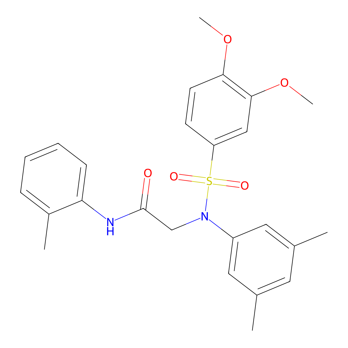 2-(N-(3,4-dimethoxyphenyl)sulfonyl-3,5-dimethylanilino)-N-(2-methylphenyl)acetamide molecular structure, CAS 333320-95-9