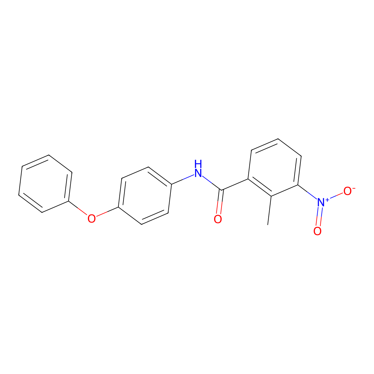 2-methyl-3-nitro-N-(4-phenoxyphenyl)benzamide molecular structure, CAS 333321-00-9