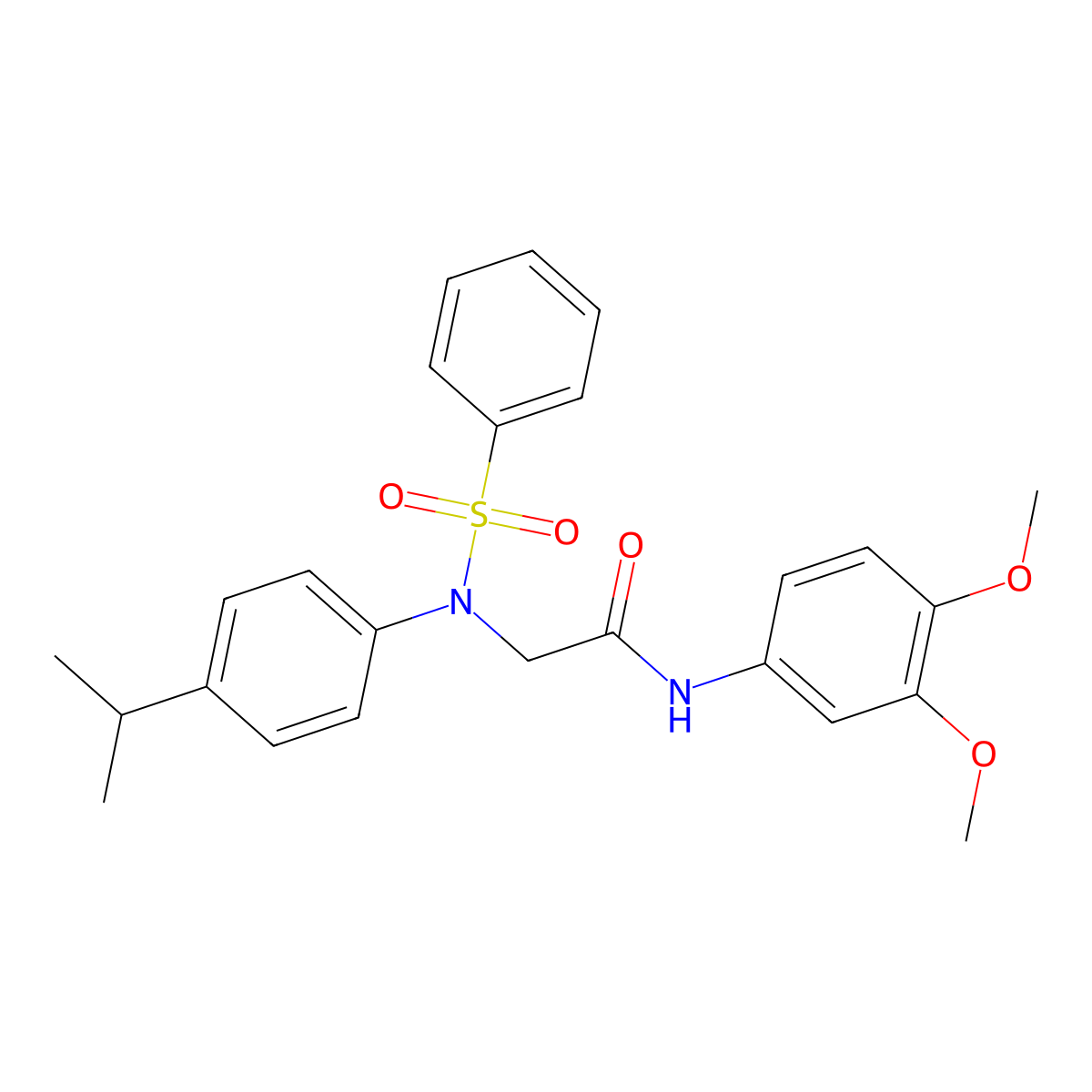 2-[N-(benzenesulfonyl)-4-propan-2-ylanilino]-N-(3,4-dimethoxyphenyl)acetamide molecular structure, CAS 333321-09-8