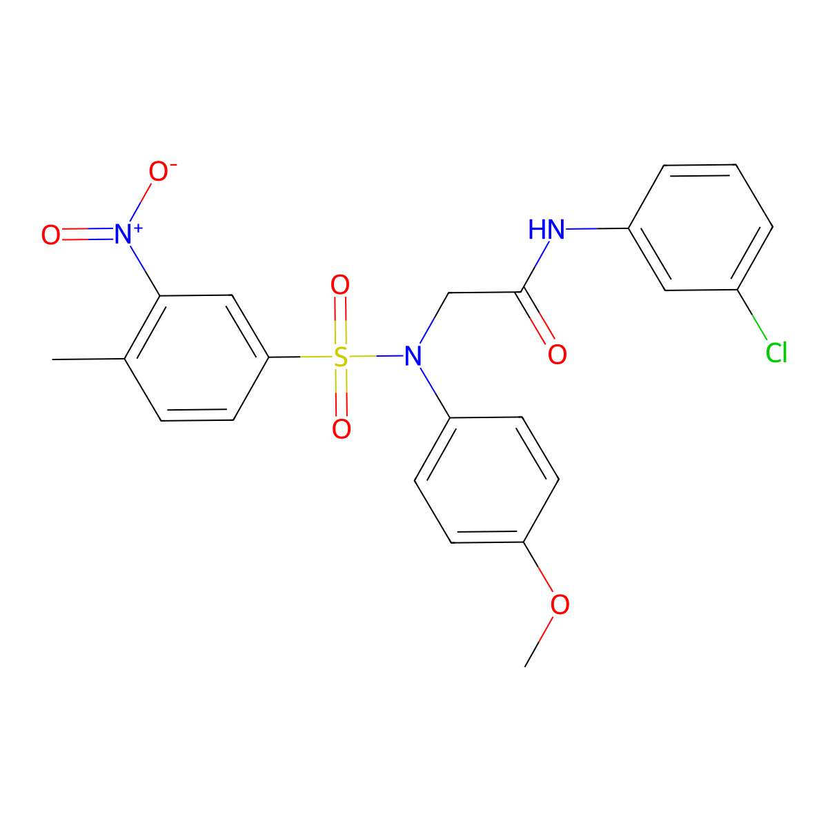 N-(3-chlorophenyl)-2-(4-methoxy-N-(4-methyl-3-nitrophenyl)sulfonylanilino)acetamide molecular structure, CAS 333321-19-0