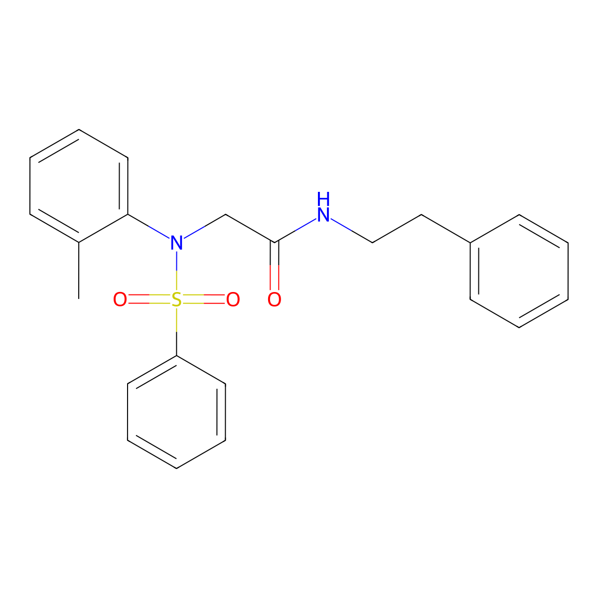 2-[(2-methylphenyl)(phenylsulfonyl)amino]-N-(2-phenylethyl)acetamide molecular structure, CAS 333321-21-4