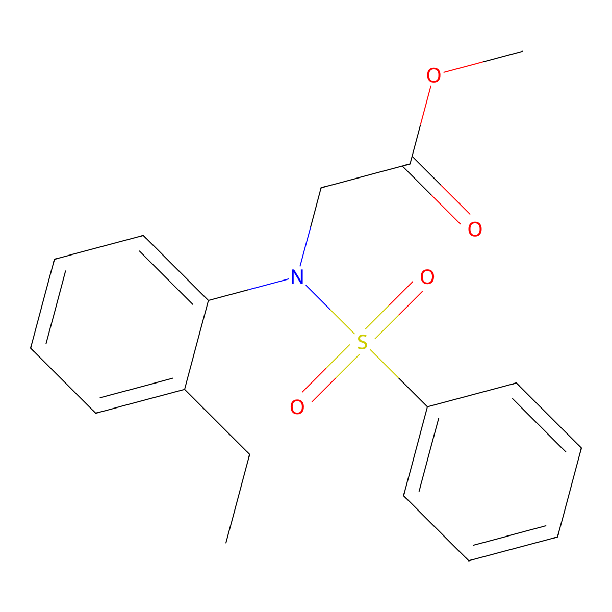 Methyl N-(2-ethylphenyl)-N-(phenylsulfonyl)glycinate molecular structure, CAS 333321-33-8