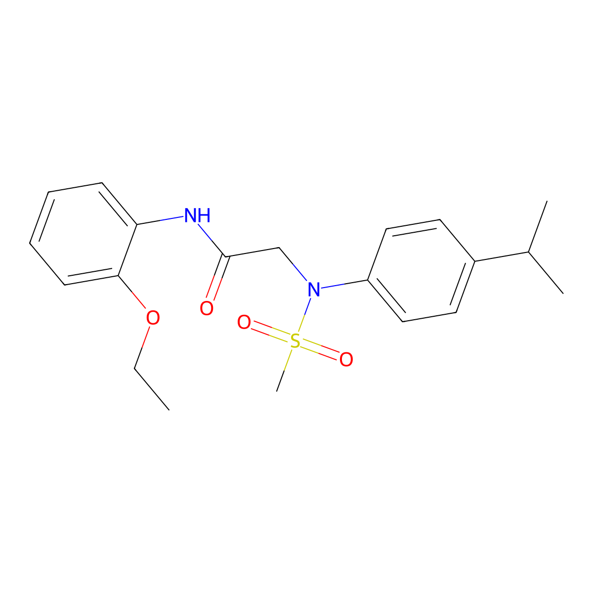 N-(2-ethoxyphenyl)-2-[4-isopropyl(methylsulfonyl)anilino]acetamide molecular structure, CAS 333321-36-1
