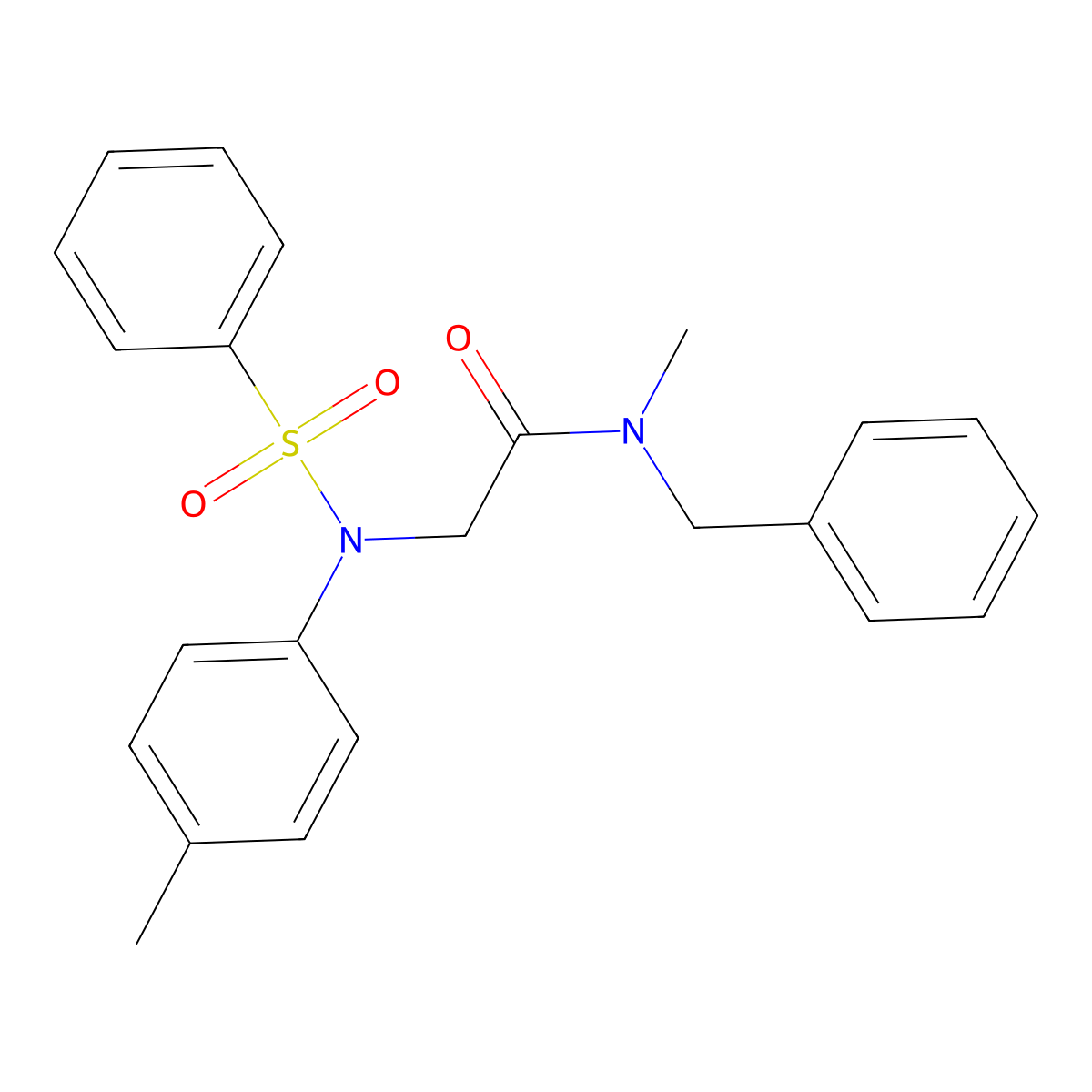 2-[N-(benzenesulfonyl)-4-methylanilino]-N-benzyl-N-methylacetamide molecular structure, CAS 333321-37-2