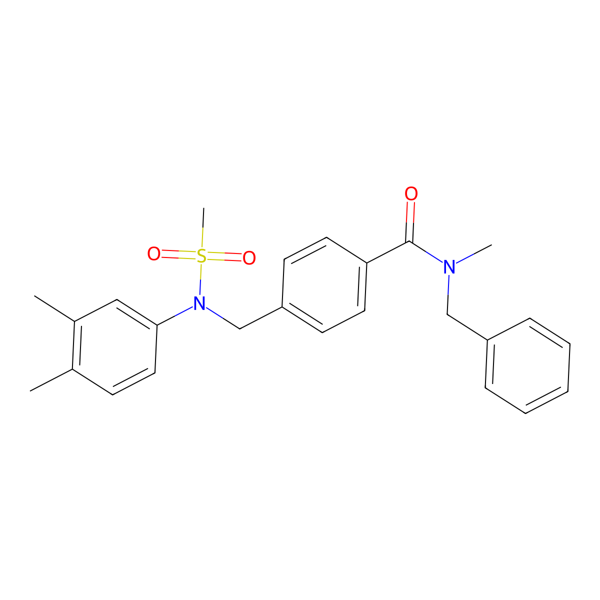 N-benzyl-4-[(3,4-dimethyl-N-methylsulfonylanilino)methyl]-N-methylbenzamide molecular structure, CAS 333321-48-5