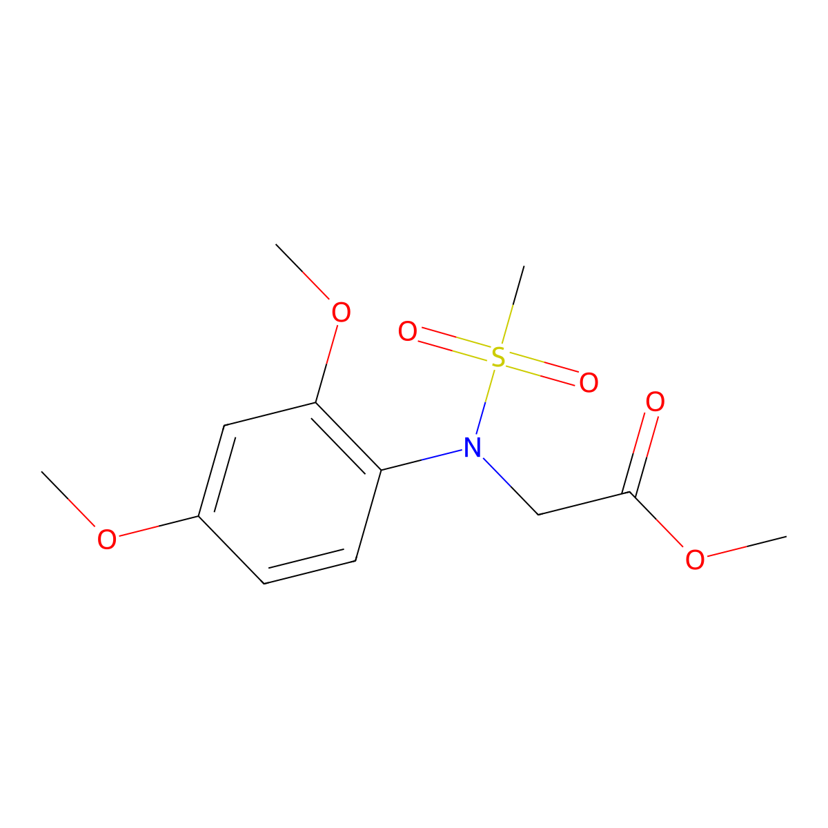 Methyl N-(2,4-dimethoxyphenyl)-N-(methylsulfonyl)glycinate molecular structure, CAS 333321-49-6