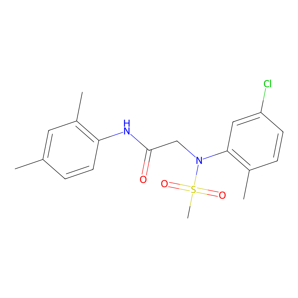 2-[5-chloro-2-methyl(methylsulfonyl)anilino]-N-(2,4-dimethylphenyl)acetamide molecular structure, CAS 333321-50-9