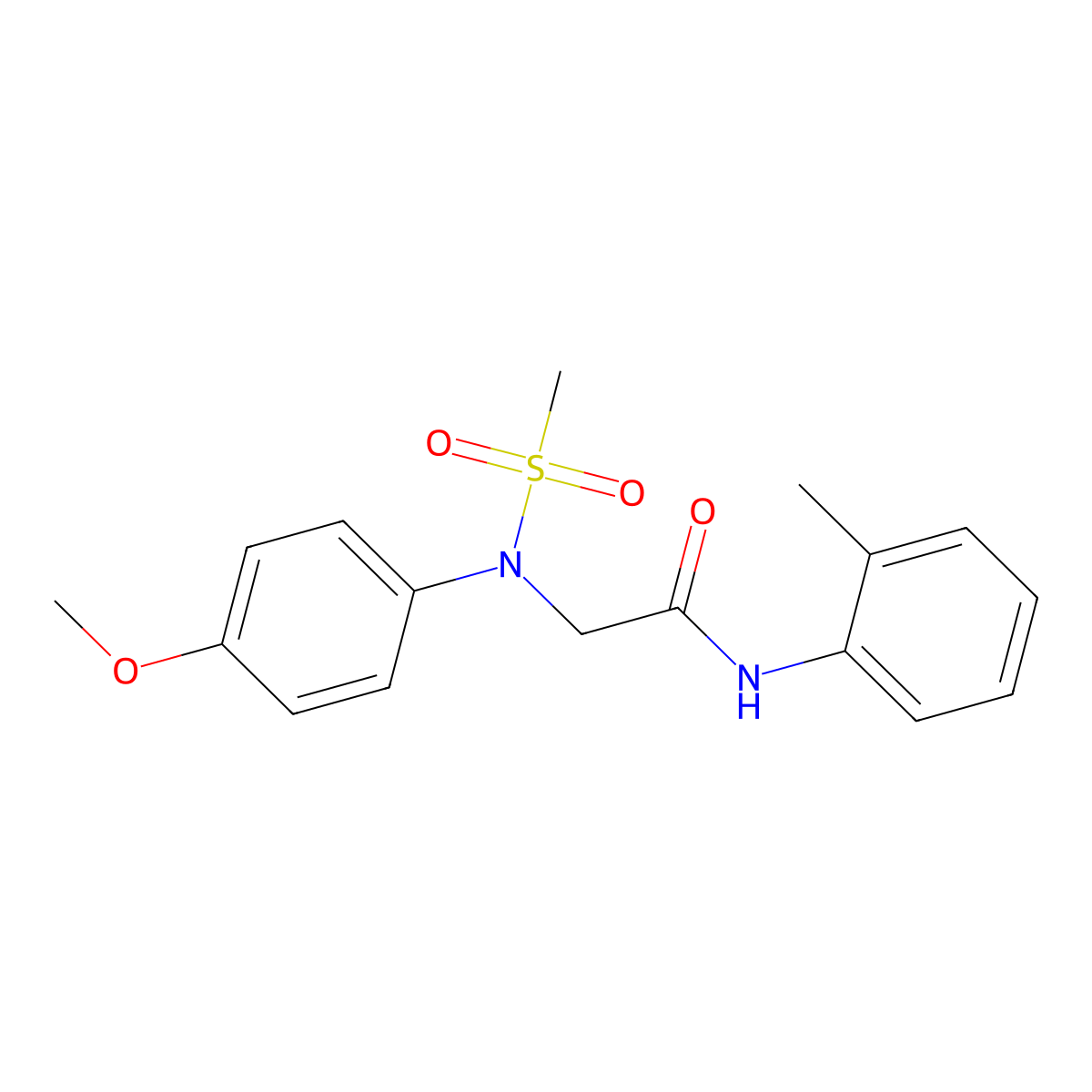 2-(4-methoxy-N-methylsulfonylanilino)-N-(2-methylphenyl)acetamide molecular structure, CAS 333321-57-6