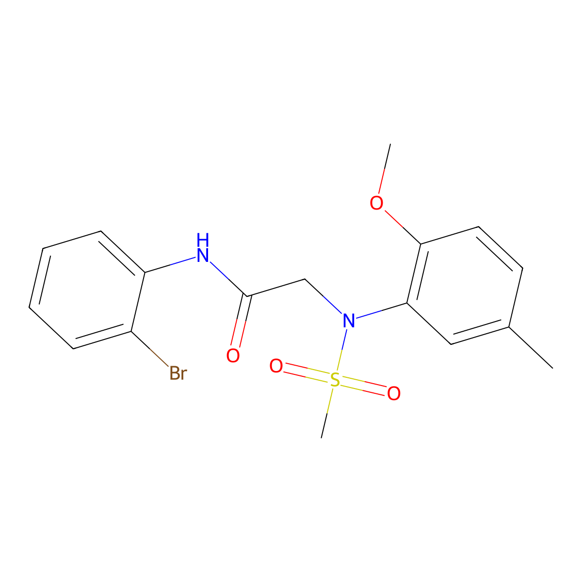 N-(2-bromophenyl)-2-(2-methoxy-5-methyl-N-methylsulfonylanilino)acetamide molecular structure, CAS 333321-60-1
