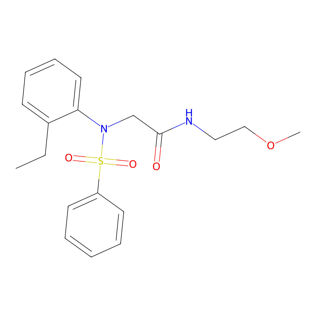 2-[N-(benzenesulfonyl)-2-ethylanilino]-N-(2-methoxyethyl)acetamide molecular structure, CAS 333321-63-4