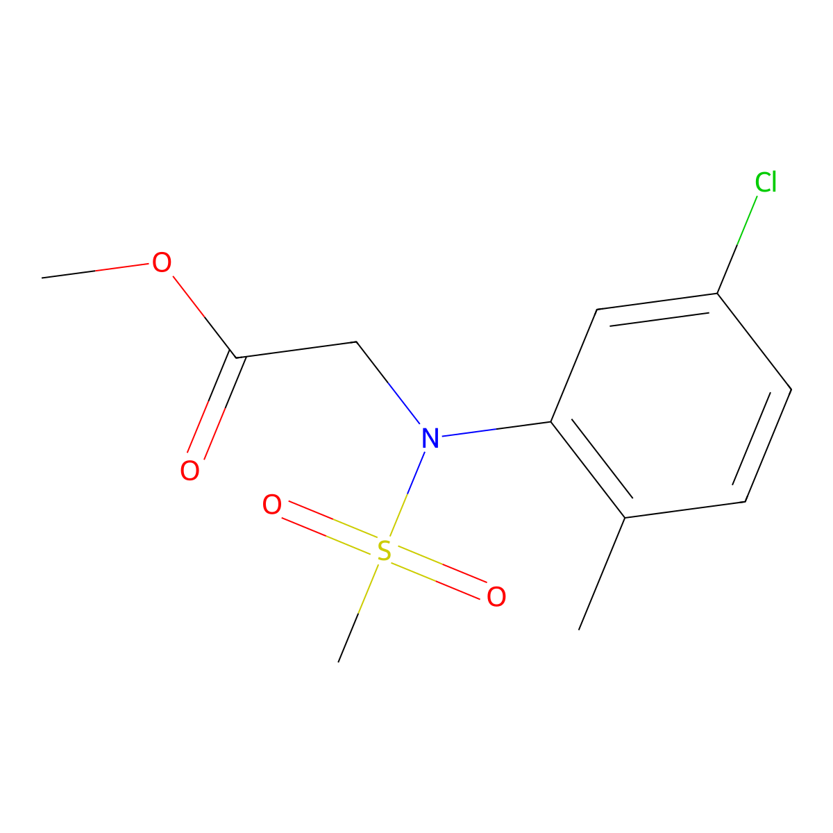 Methyl N-(5-chloro-2-methylphenyl)-N-(methylsulfonyl)glycinate molecular structure, CAS 333321-67-8