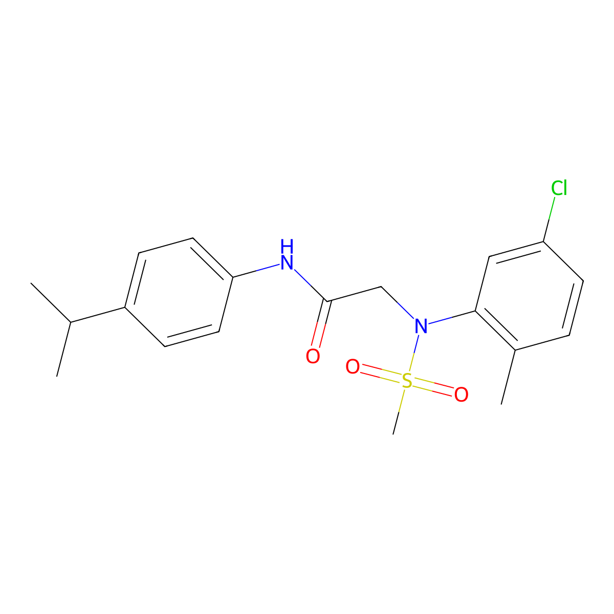 2-[5-chloro-2-methyl(methylsulfonyl)anilino]-N-(4-isopropylphenyl)acetamide molecular structure, CAS 333321-68-9