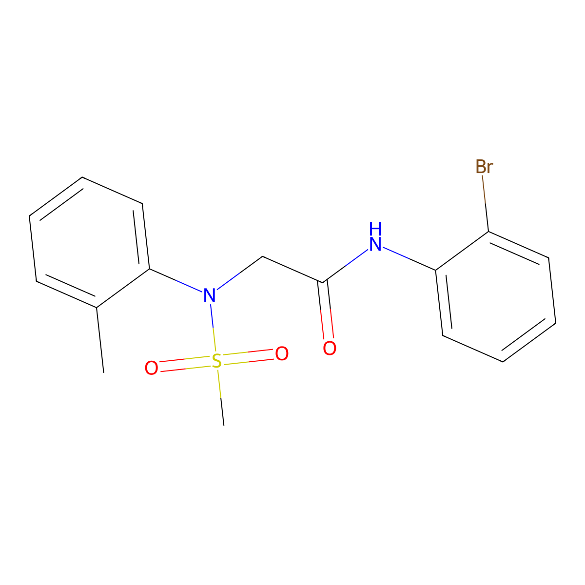 N-(2-bromophenyl)-2-[2-methyl(methylsulfonyl)anilino]acetamide molecular structure, CAS 333321-69-0
