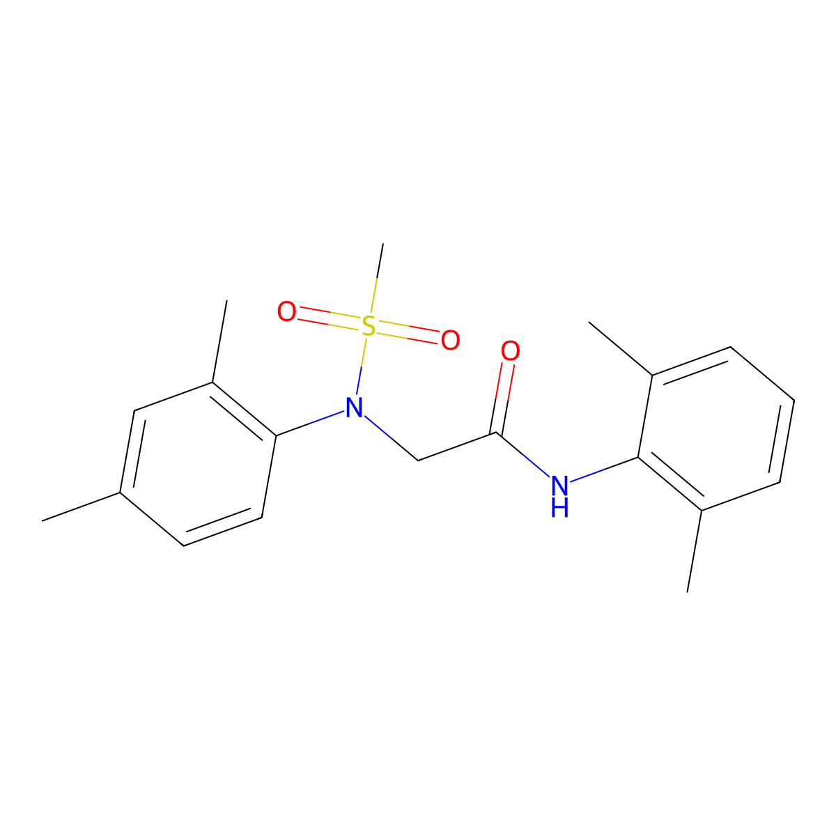 2-(2,4-dimethyl-N-methylsulfonylanilino)-N-(2,6-dimethylphenyl)acetamide molecular structure, CAS 333321-77-0
