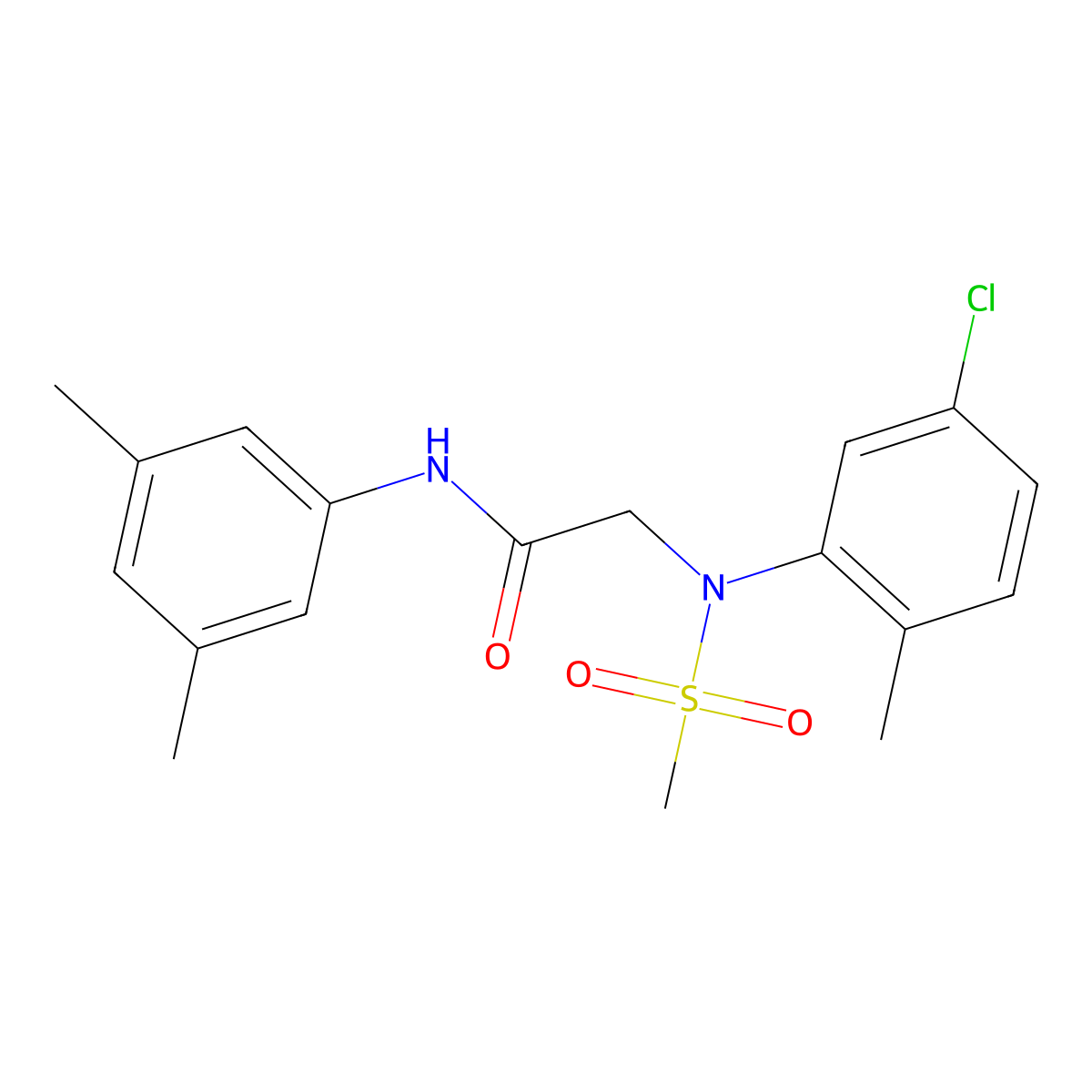 2-(5-chloro-2-methyl-N-methylsulfonylanilino)-N-(3,5-dimethylphenyl)acetamide molecular structure, CAS 333321-78-1