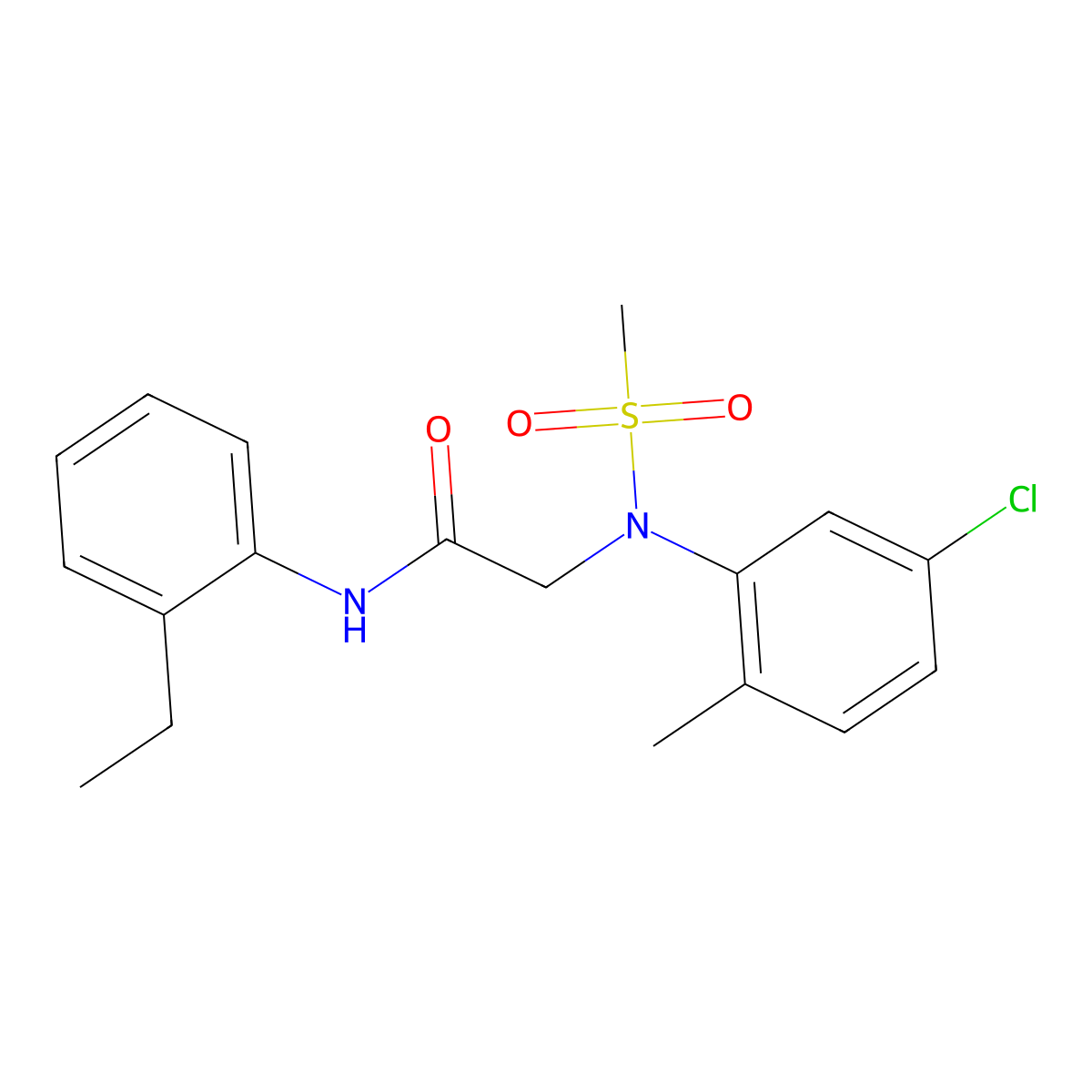 2-(5-chloro-2-methyl-N-methylsulfonylanilino)-N-(2-ethylphenyl)acetamide molecular structure, CAS 333321-80-5