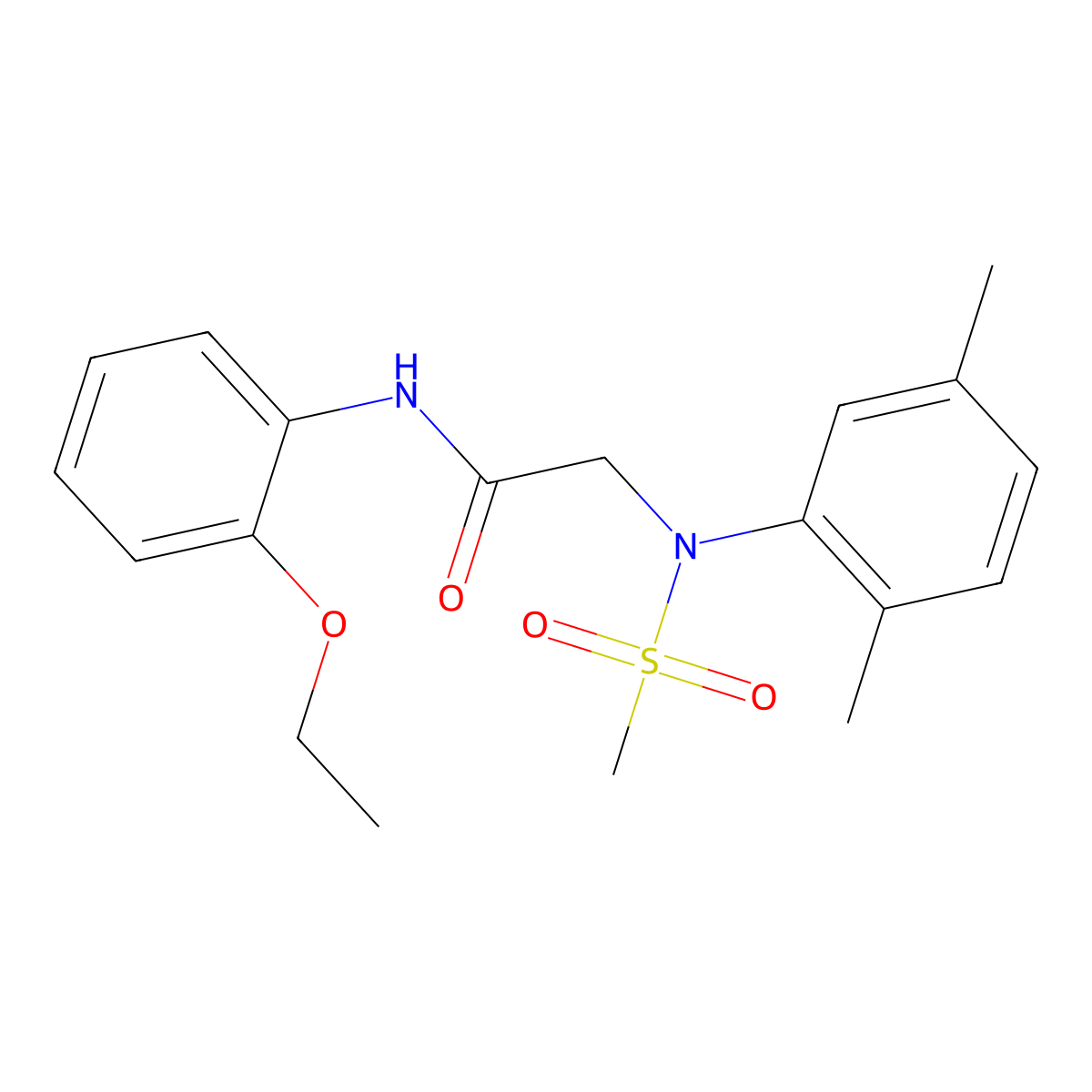 2-[2,5-dimethyl(methylsulfonyl)anilino]-N-(2-ethoxyphenyl)acetamide molecular structure, CAS 333321-82-7