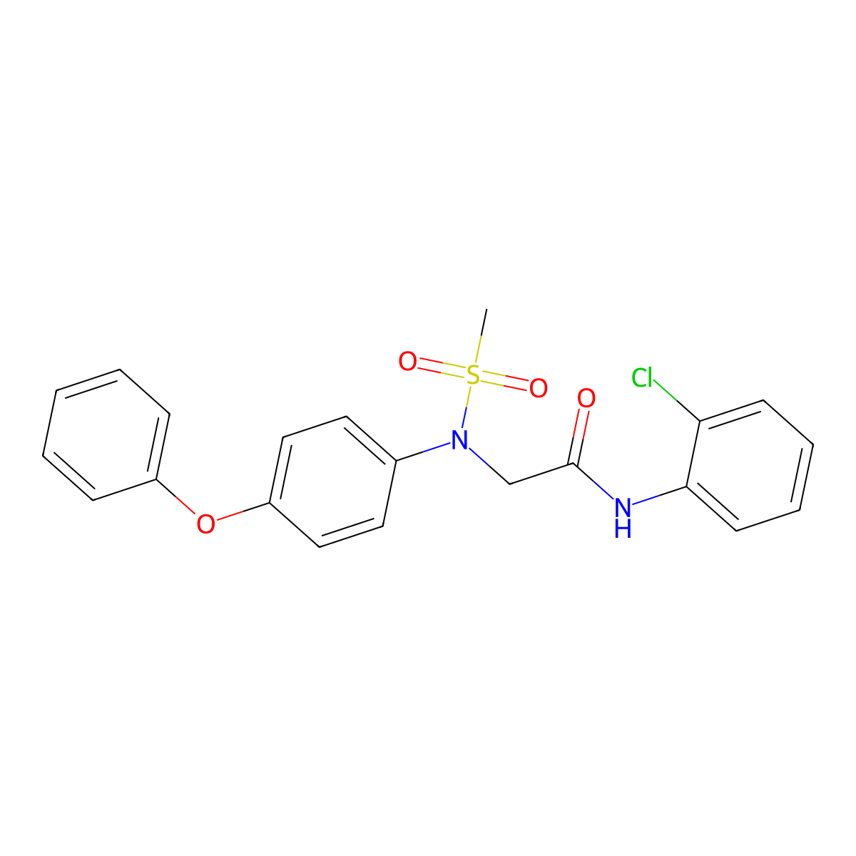 N-(2-chlorophenyl)-2-(N-methylsulfonyl-4-phenoxyanilino)acetamide molecular structure, CAS 333321-84-9