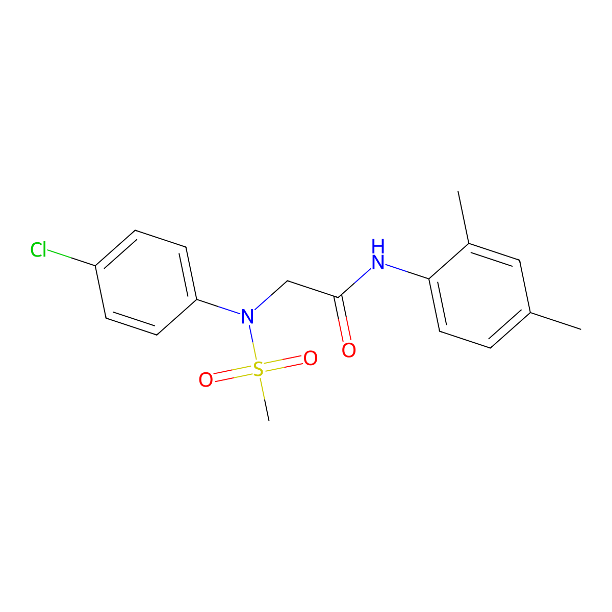 2-(4-chloro-N-methylsulfonylanilino)-N-(2,4-dimethylphenyl)acetamide molecular structure, CAS 333322-00-2