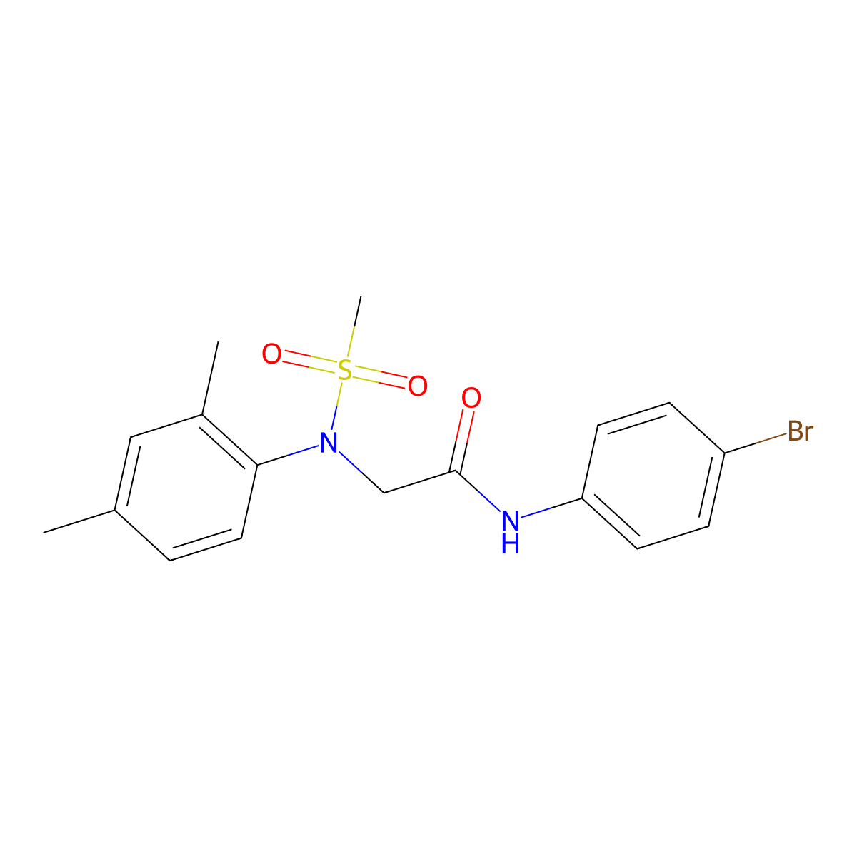 N-(4-bromophenyl)-2-(2,4-dimethyl-N-methylsulfonylanilino)acetamide molecular structure, CAS 333322-03-5