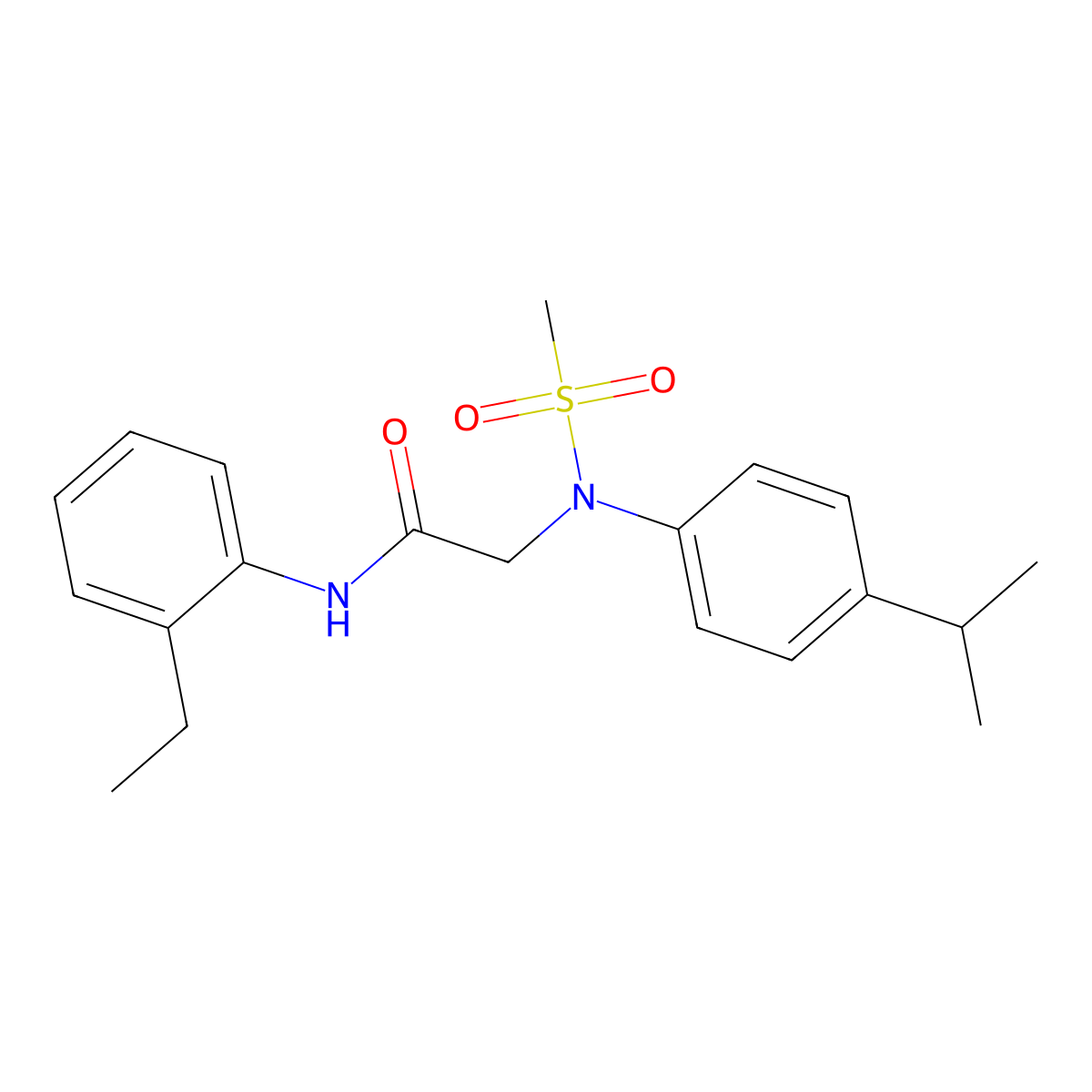 N-(2-ethylphenyl)-2-(N-methylsulfonyl-4-propan-2-ylanilino)acetamide molecular structure, CAS 333322-23-9