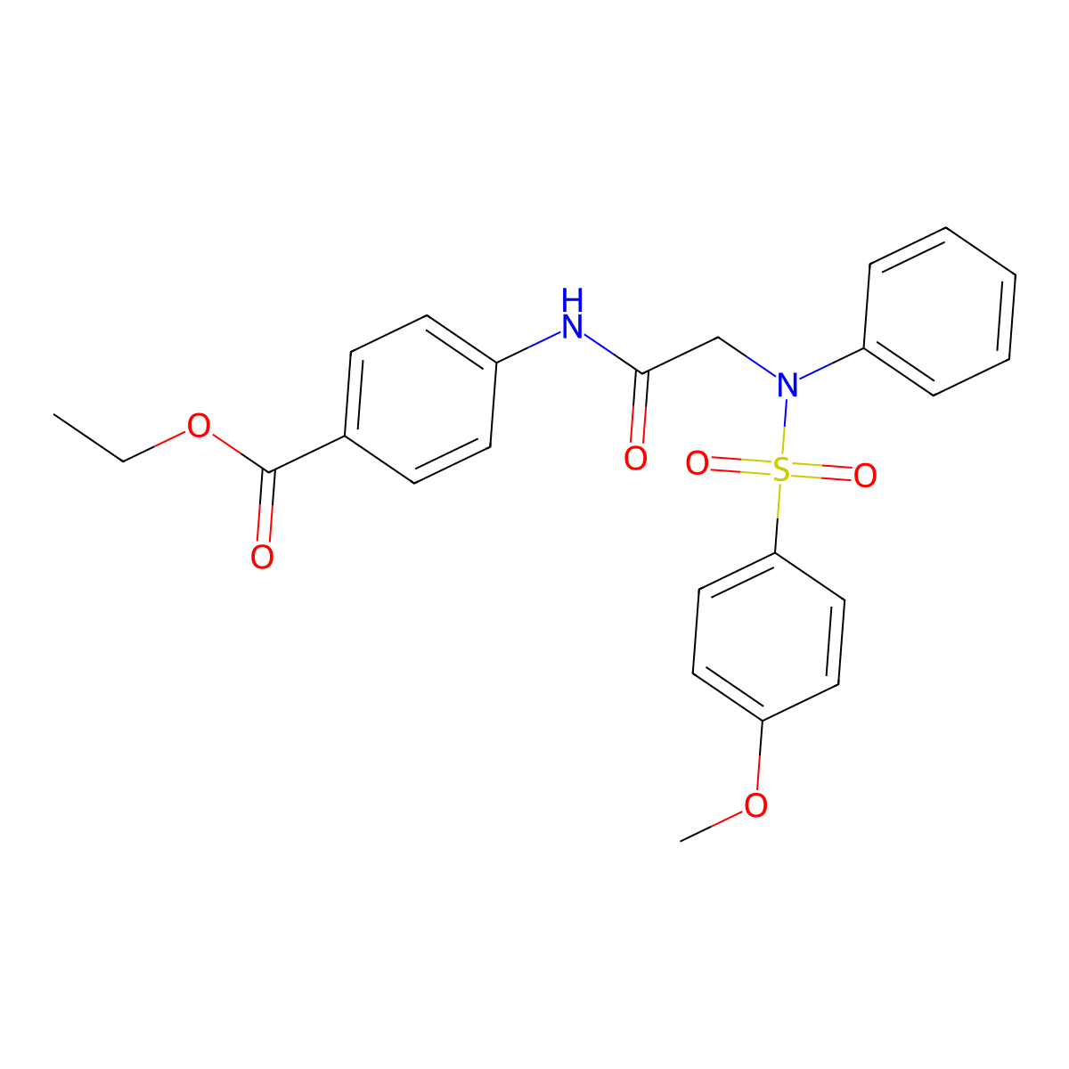Ethyl 4-[({[(4-methoxyphenyl)sulfonyl]anilino}acetyl)amino]benzoate molecular structure, CAS 333322-30-8