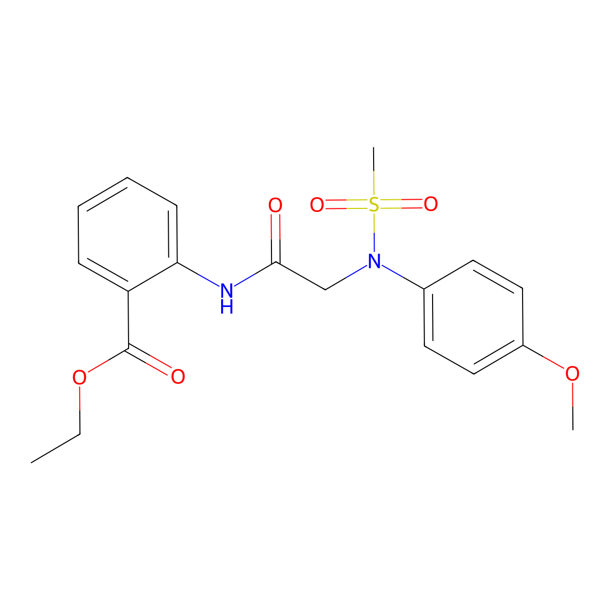 Ethyl 2-({[4-methoxy(methylsulfonyl)anilino]acetyl}amino)benzoate molecular structure, CAS 333322-31-9