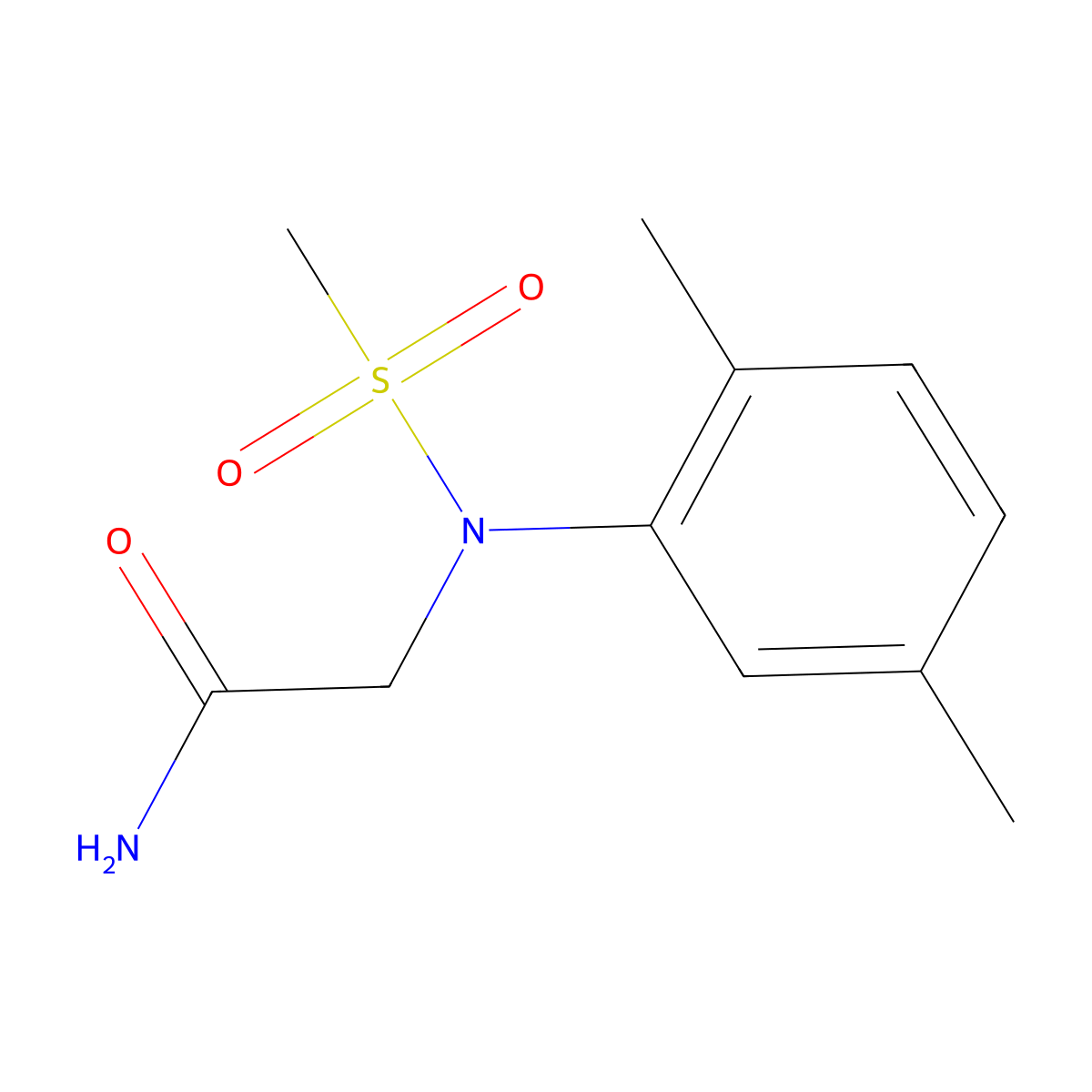 2-(2,5-dimethyl-N-methylsulfonylanilino)acetamide molecular structure, CAS 333322-37-5