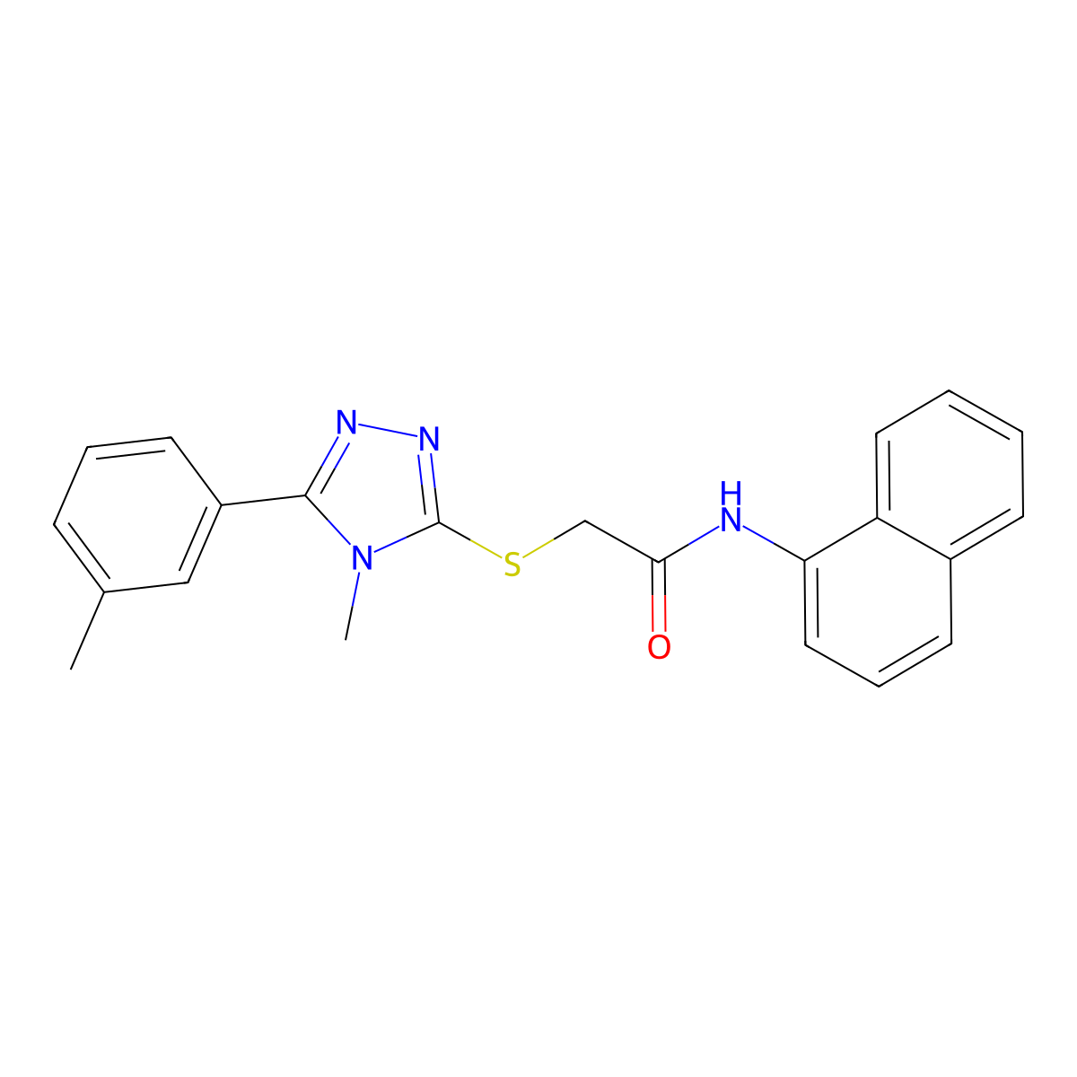 2-[[4-methyl-5-(3-methylphenyl)-1,2,4-triazol-3-yl]sulfanyl]-N-naphthalen-1-ylacetamide molecular structure, CAS 333324-30-4