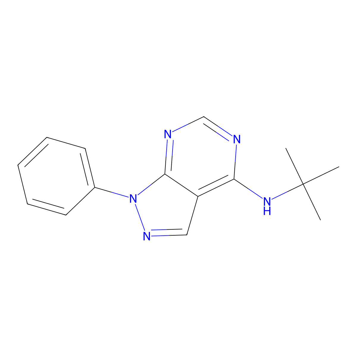 N-tert-butyl-1-phenyl-4-pyrazolo[3,4-d]pyrimidinamine molecular structure, CAS 333324-48-4