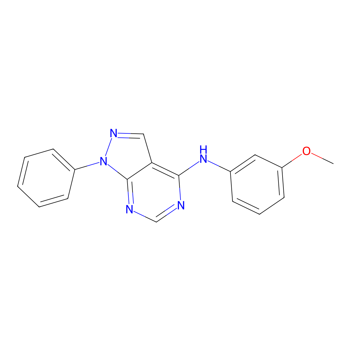N-(3-methoxyphenyl)-1-phenyl-1H-pyrazolo[3,4-d]pyrimidin-4-amine molecular structure, CAS 333324-52-0