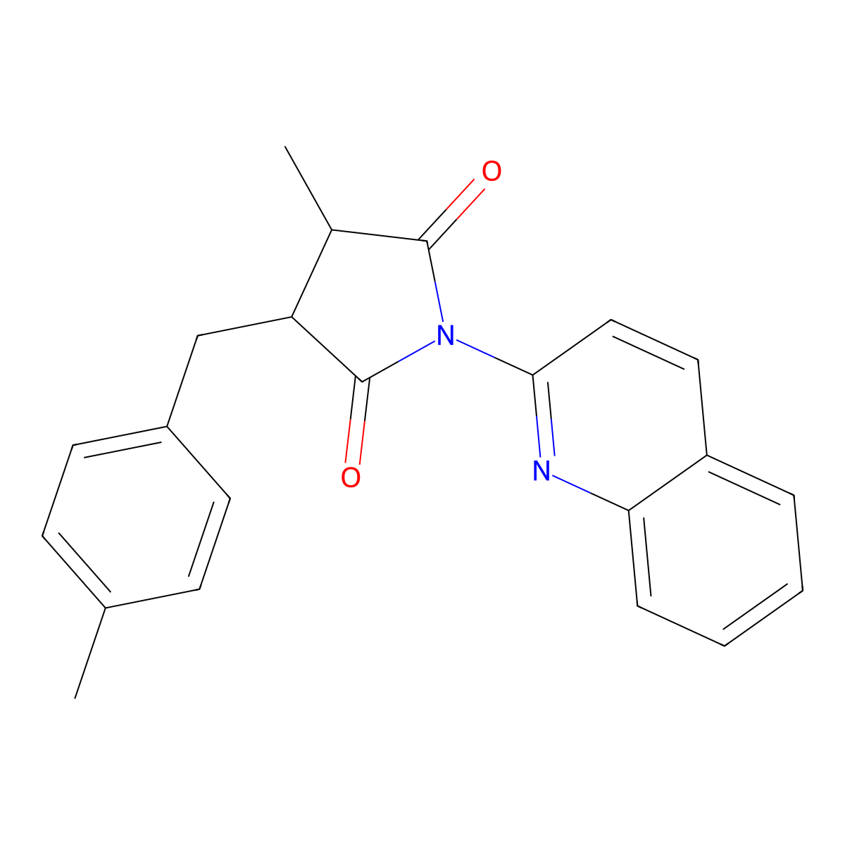 3-Methyl-4-(4-methylbenzyl)-1-(quinolin-2-yl)pyrrolidine-2,5-dione molecular structure, CAS 333324-61-1