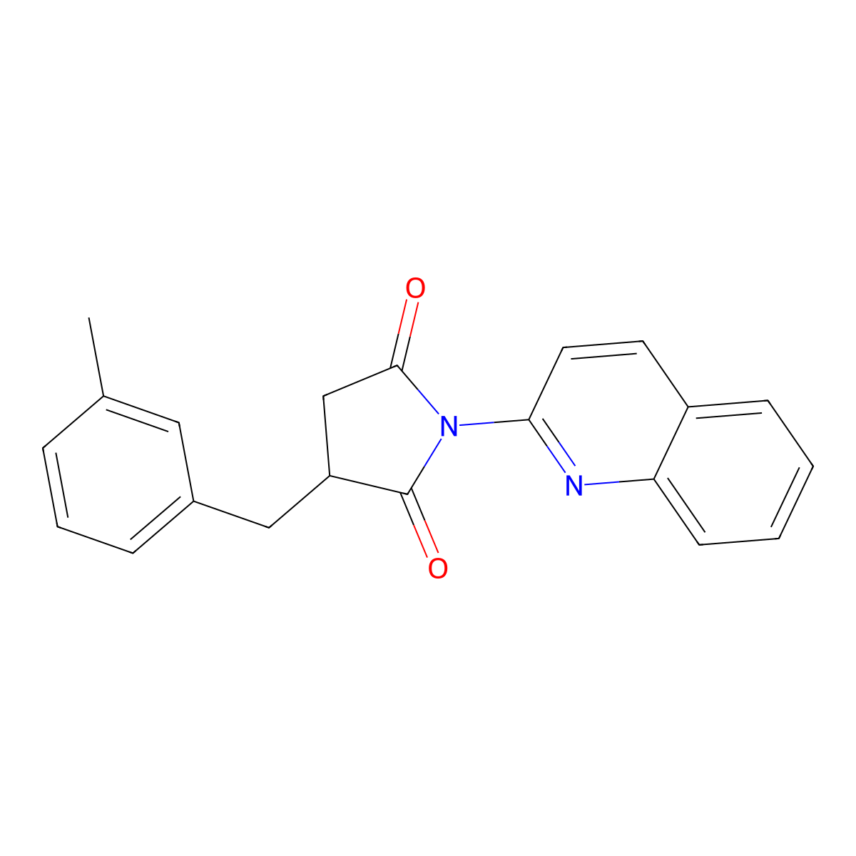 3-(3-Methylbenzyl)-1-(quinolin-2-yl)pyrrolidine-2,5-dione molecular structure, CAS 333324-62-2
